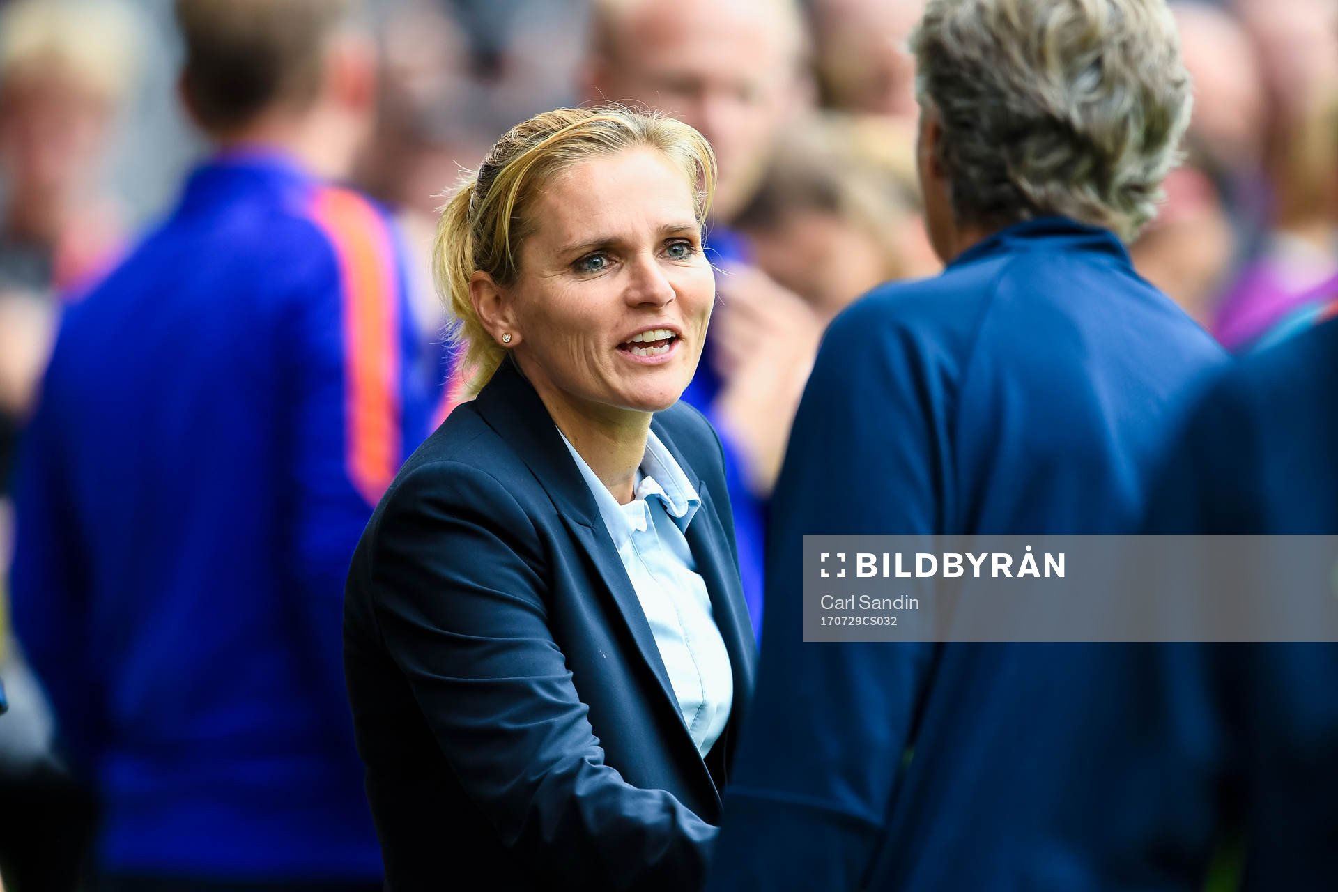 Hollands förbundskapten Sarina Wiegman och Sveriges