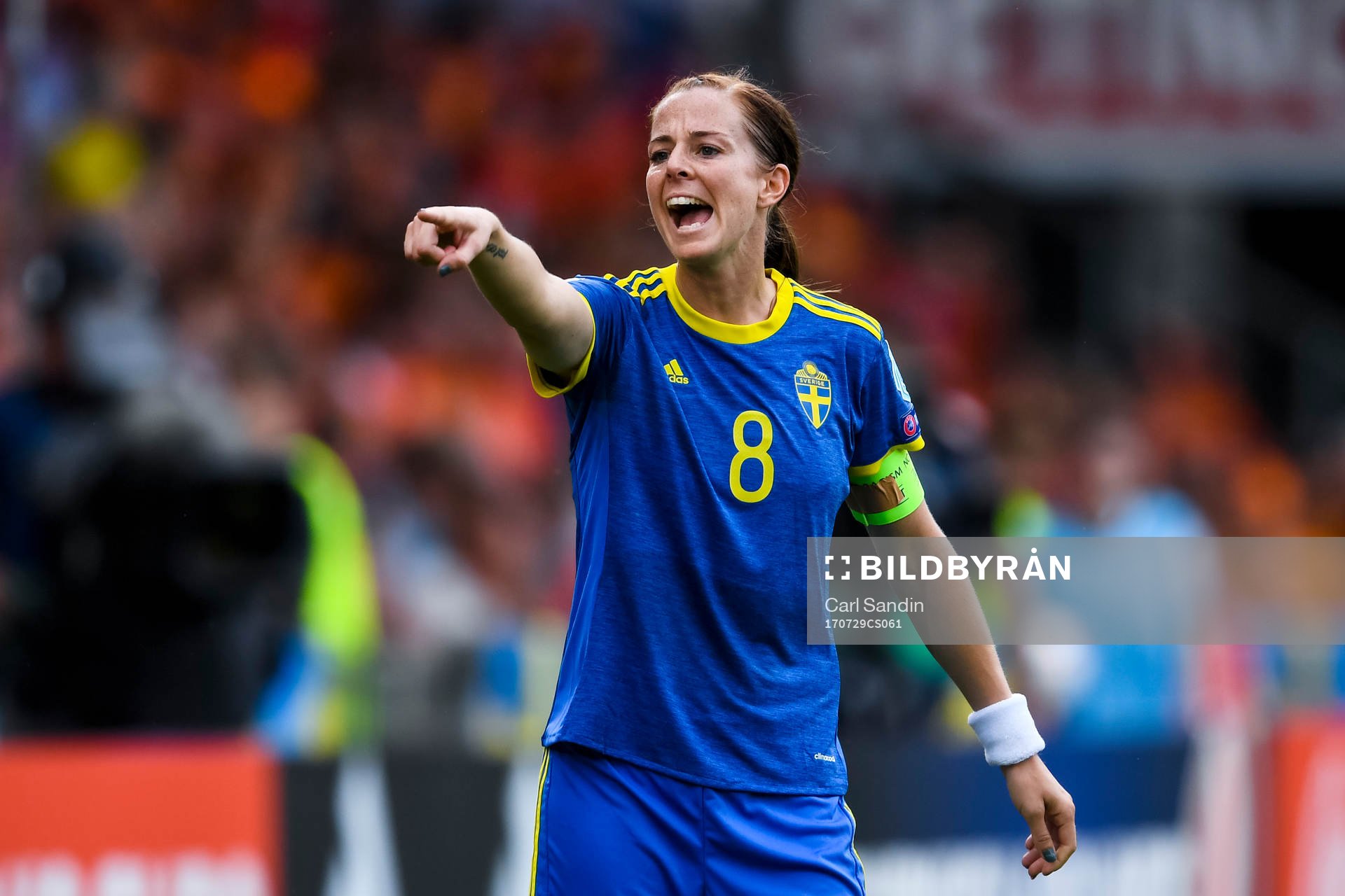 Sveriges Lotta Schelin  i kvartsfinalen mellan Holland och