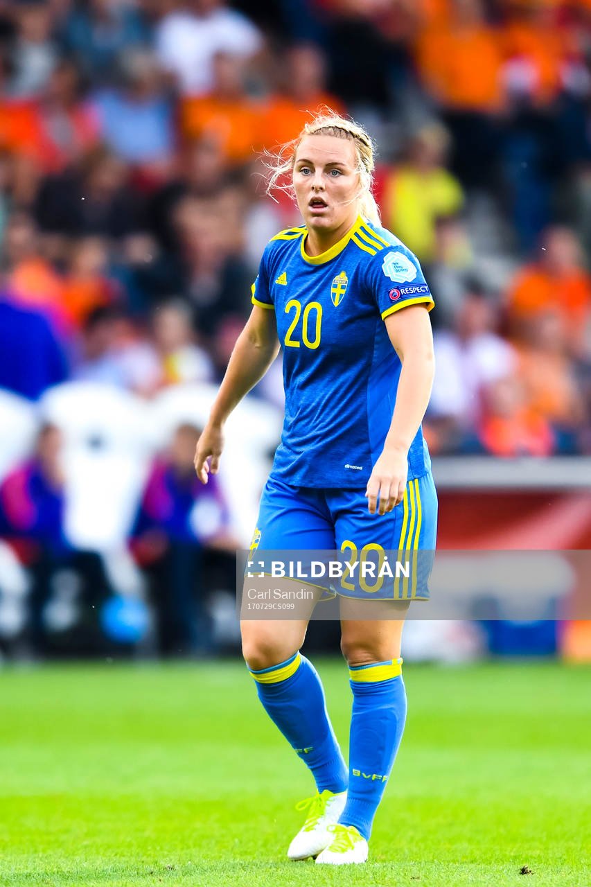 Sveriges Mimmi Larsson  i kvartsfinalen mellan Holland och