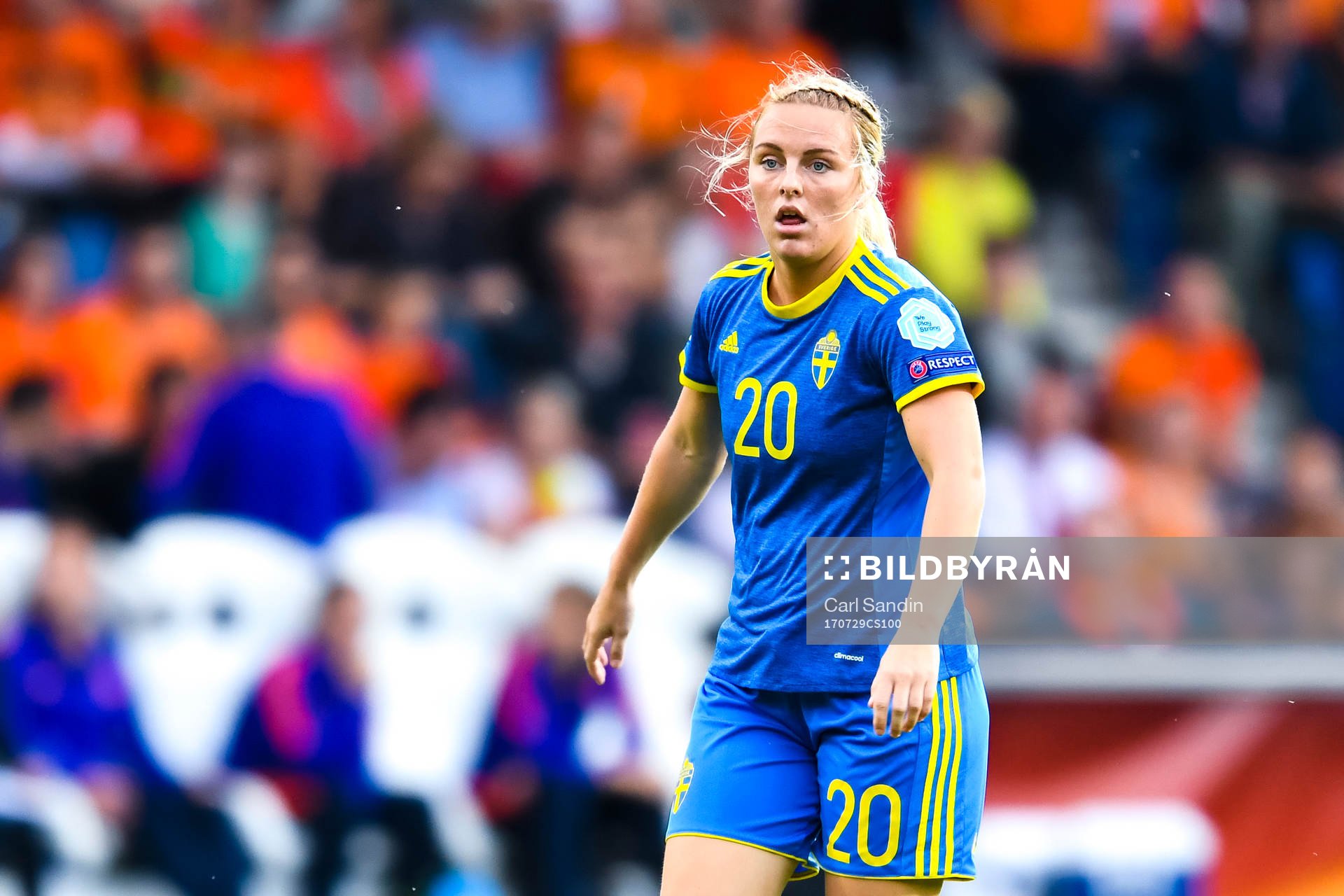Sveriges Mimmi Larsson  i kvartsfinalen mellan Holland och