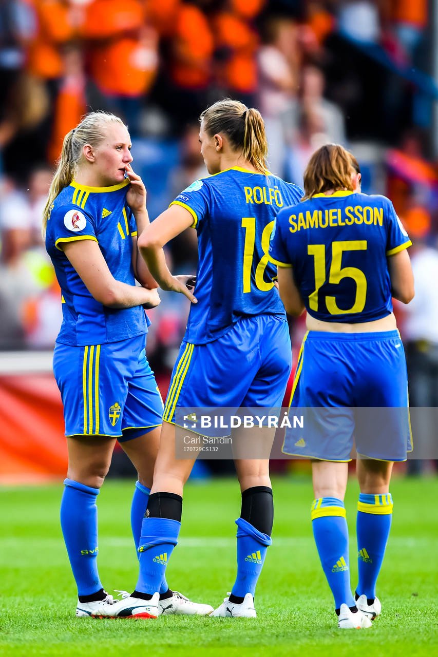 Sveriges  Stina Blackstenius, Fridolina Rolfö och Jessica
