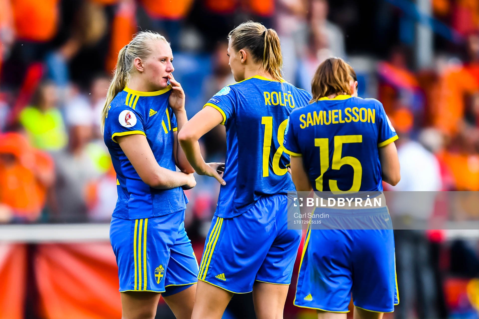 Sveriges  Stina Blackstenius, Fridolina Rolfö och Jessica