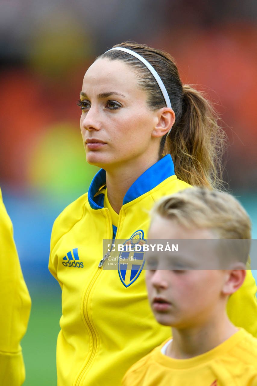 Sveriges Kosovare Asllani vid lineup innan kvartsfinalen