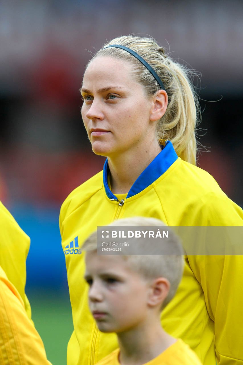 Sveriges Lisa Dahlkvist vid lineup innan kvartsfinalen