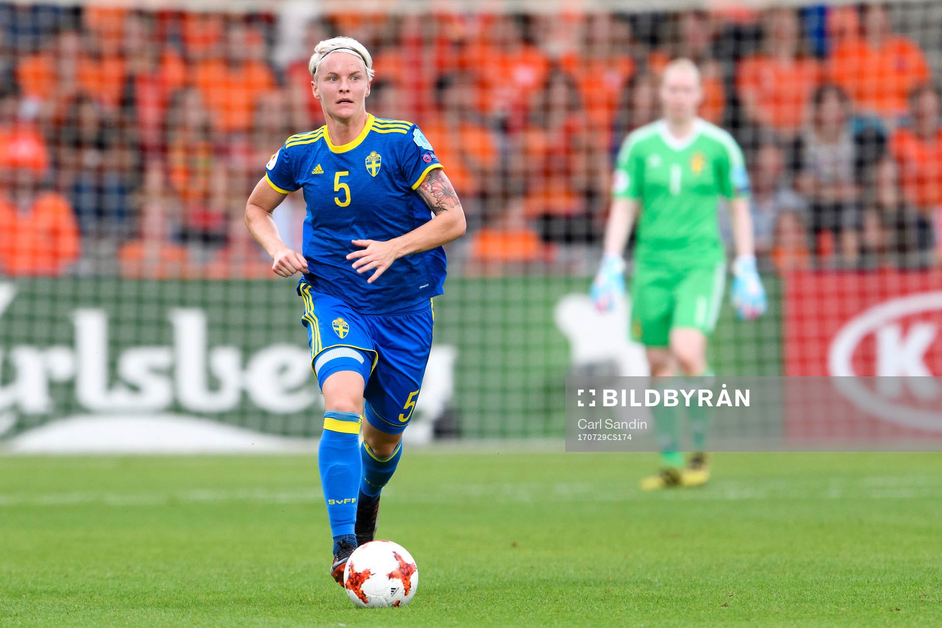 Sveriges Nilla Fischer i kvartsfinalen mellan Holland och Sverige under dag 14 av fotbolls-EM den 29 juli 2017 i Doetinchem.