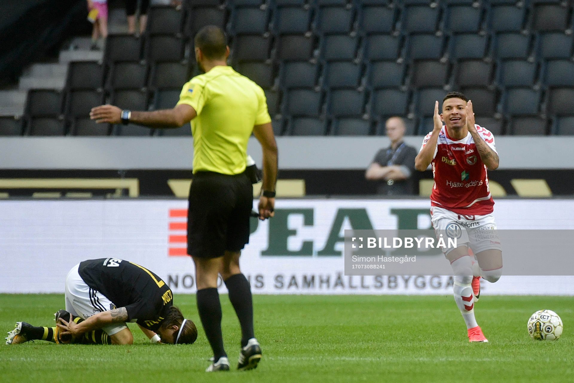 Kalmars Ismael Silva Lima reagerar