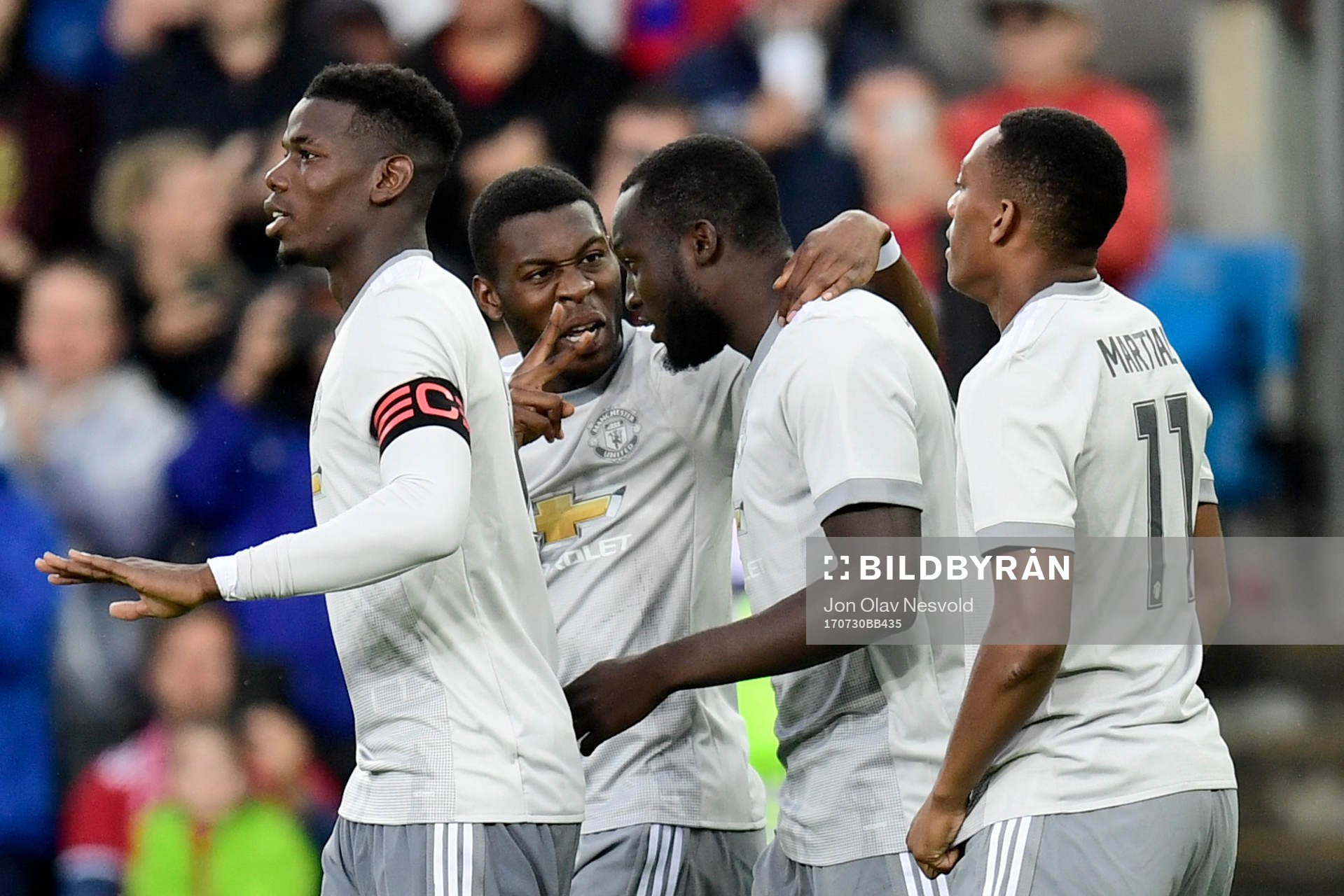 Manchester Uniteds Paul Pogba, Eric Bailly, Romelu Lukako,