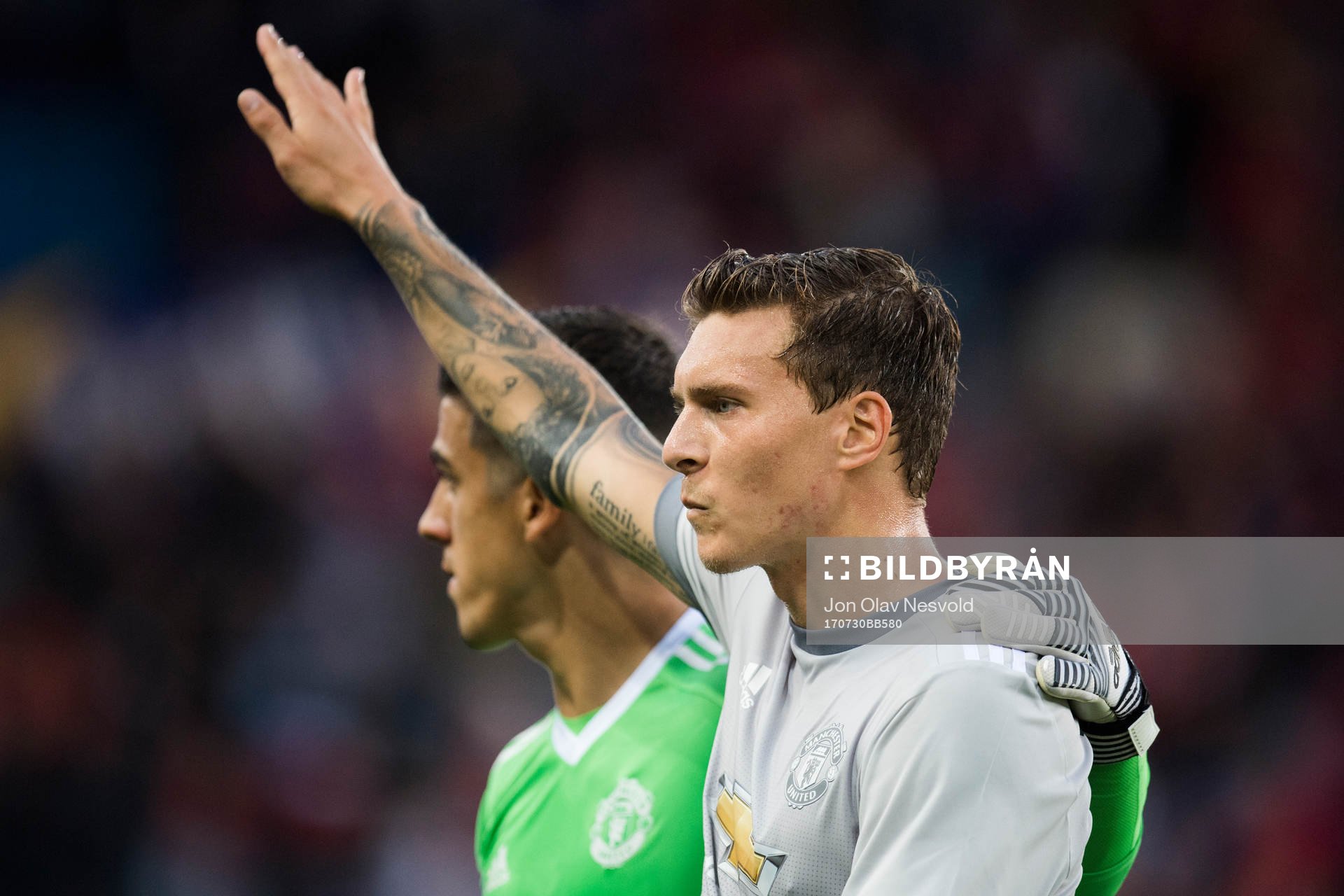 Manchester Uniteds Victor Nilsson Lindelöf och målvakt
