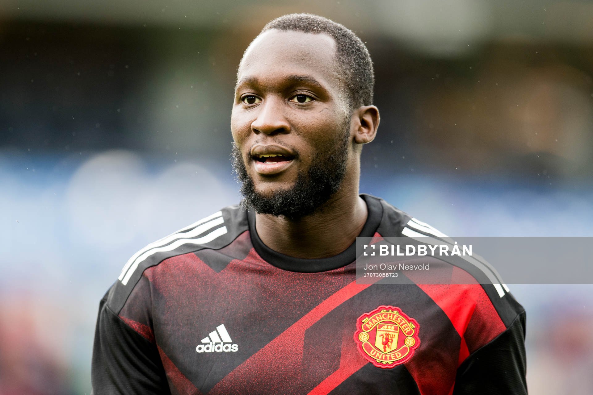 Manchester Uniteds Romelu Lukaku inför träningsmatchen i fotboll mellan Vålerengen och Manchester United den 30 juli 2017 i Oslo.