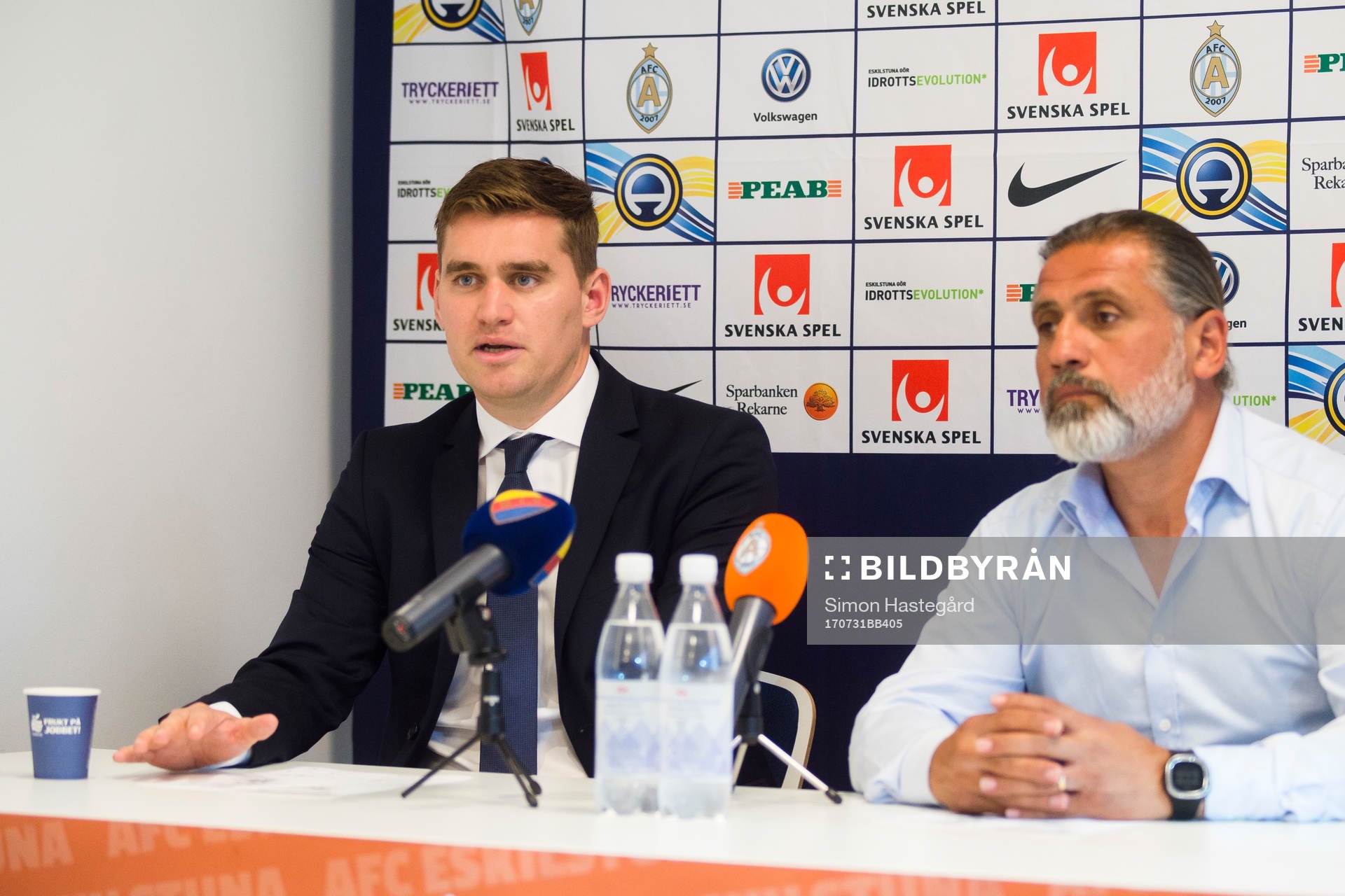 AFC Eskilstunas tränare Michael Jolley och Djurgårdens