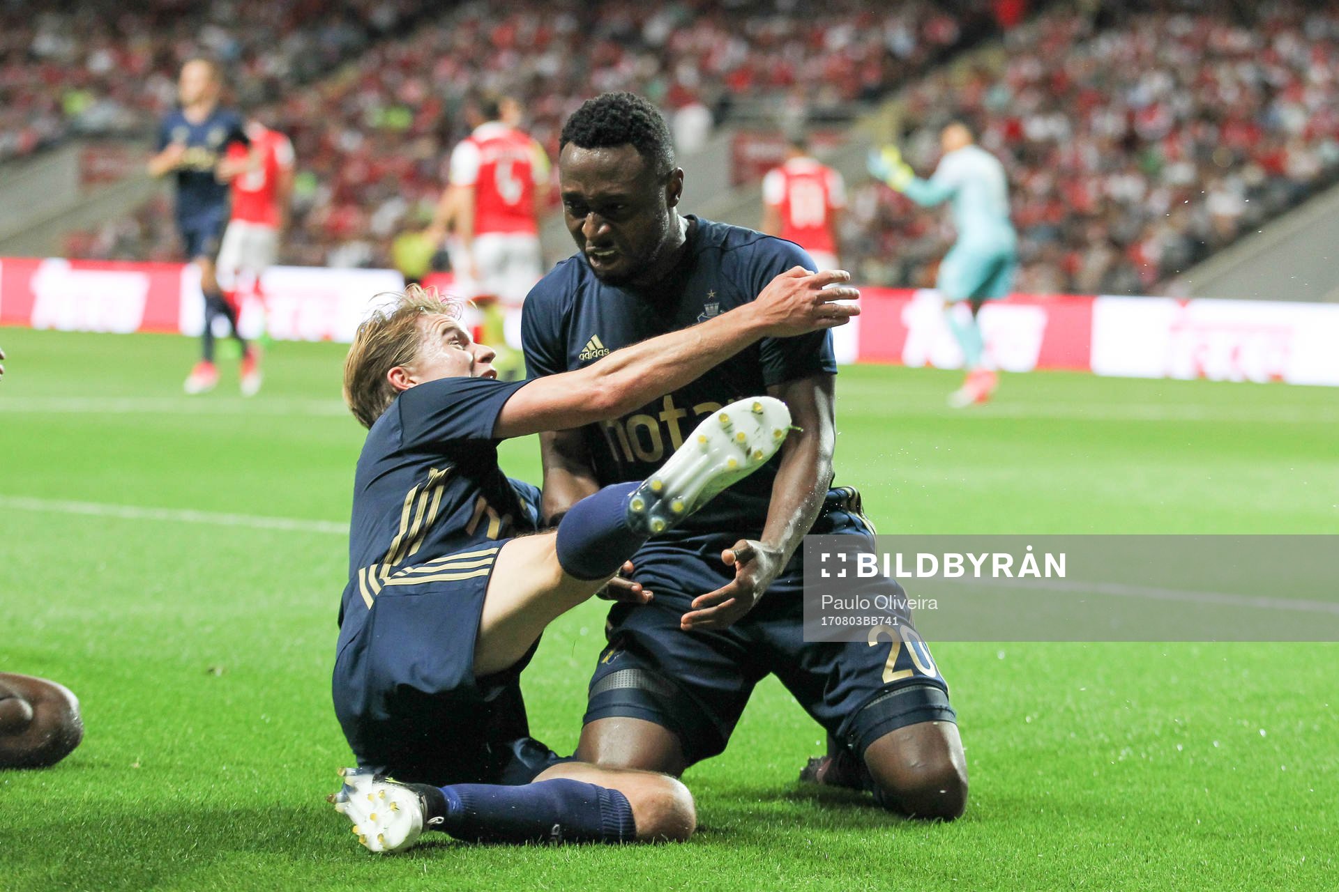 Chinedu Obasi forward of AIK celebrates