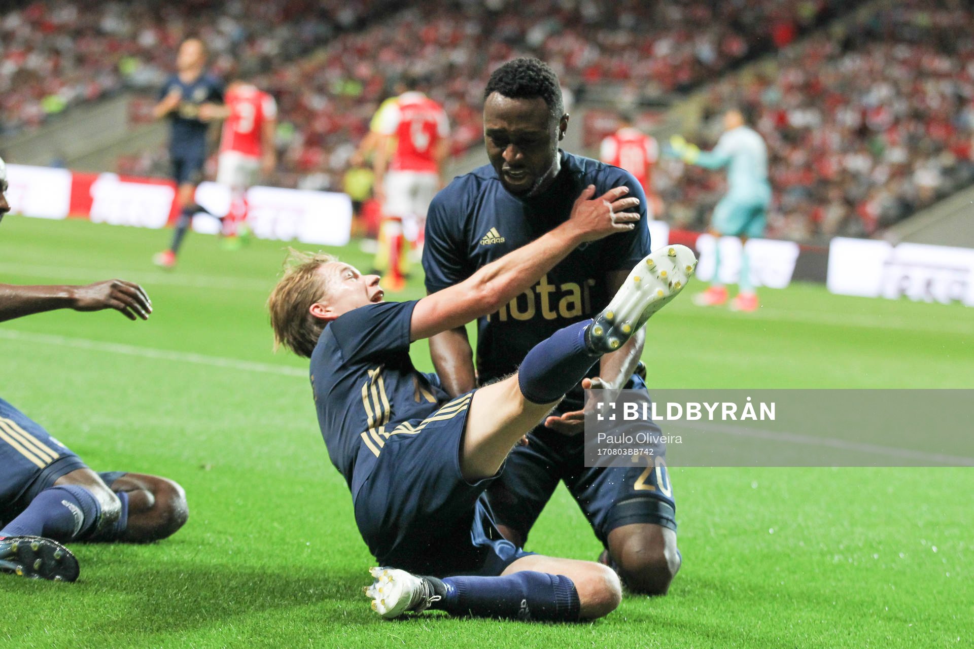 Chinedu Obasi forward of AIK celebrates
