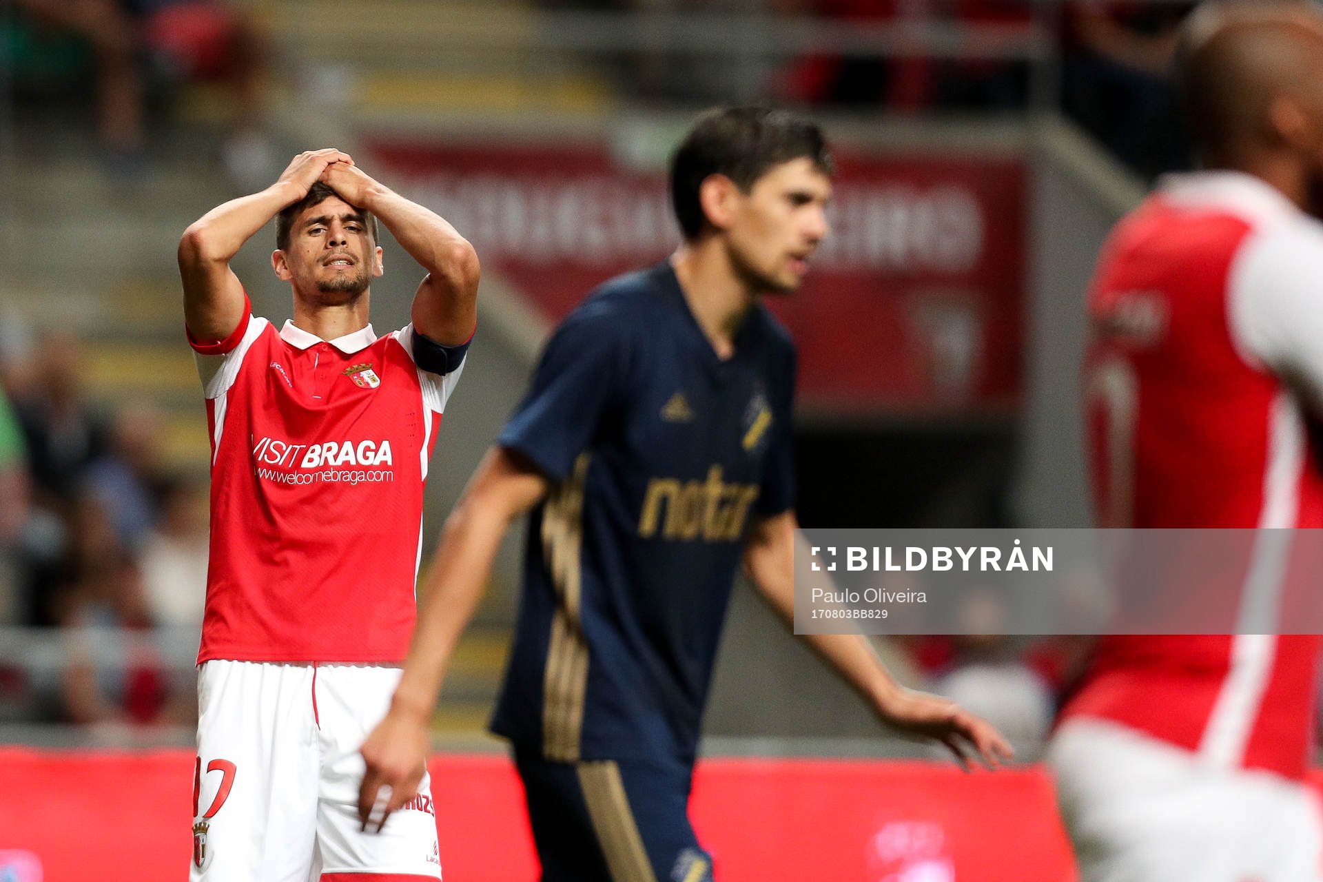 Rui Fonte forward of SC Braga reacts
