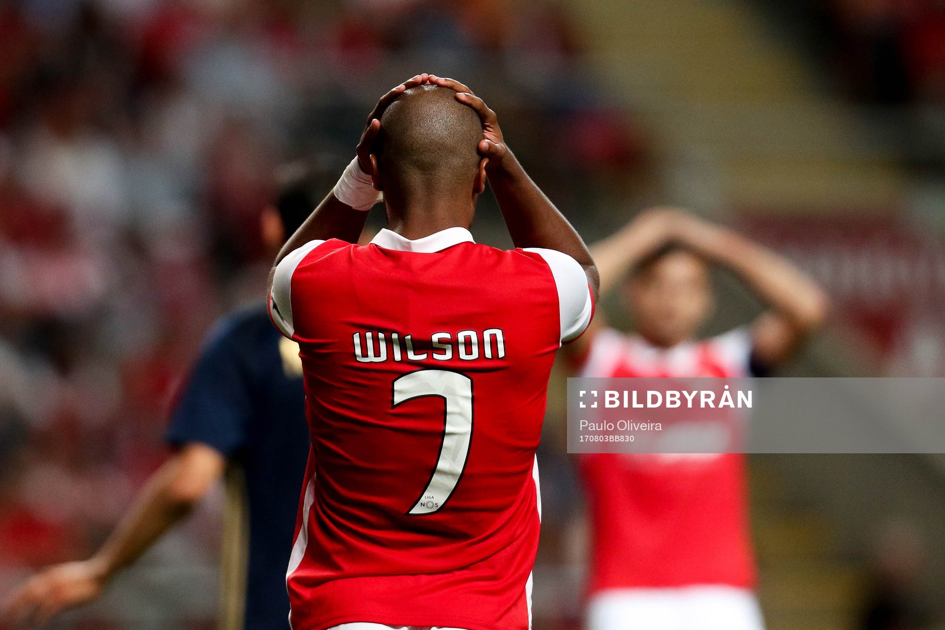 Wilson Eduardo forward of SC Braga reacts