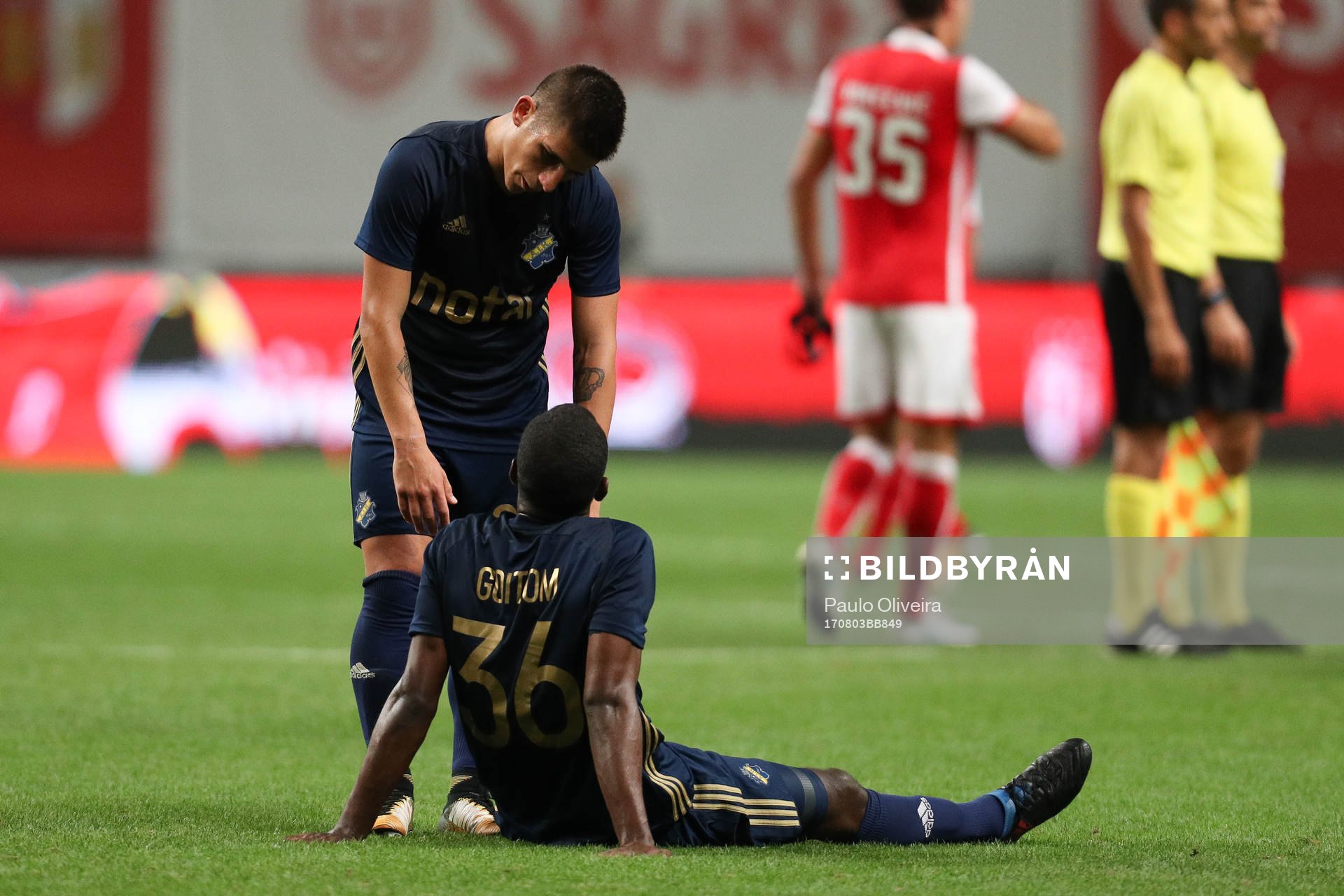 Henok Goitom forward of AIK reacts