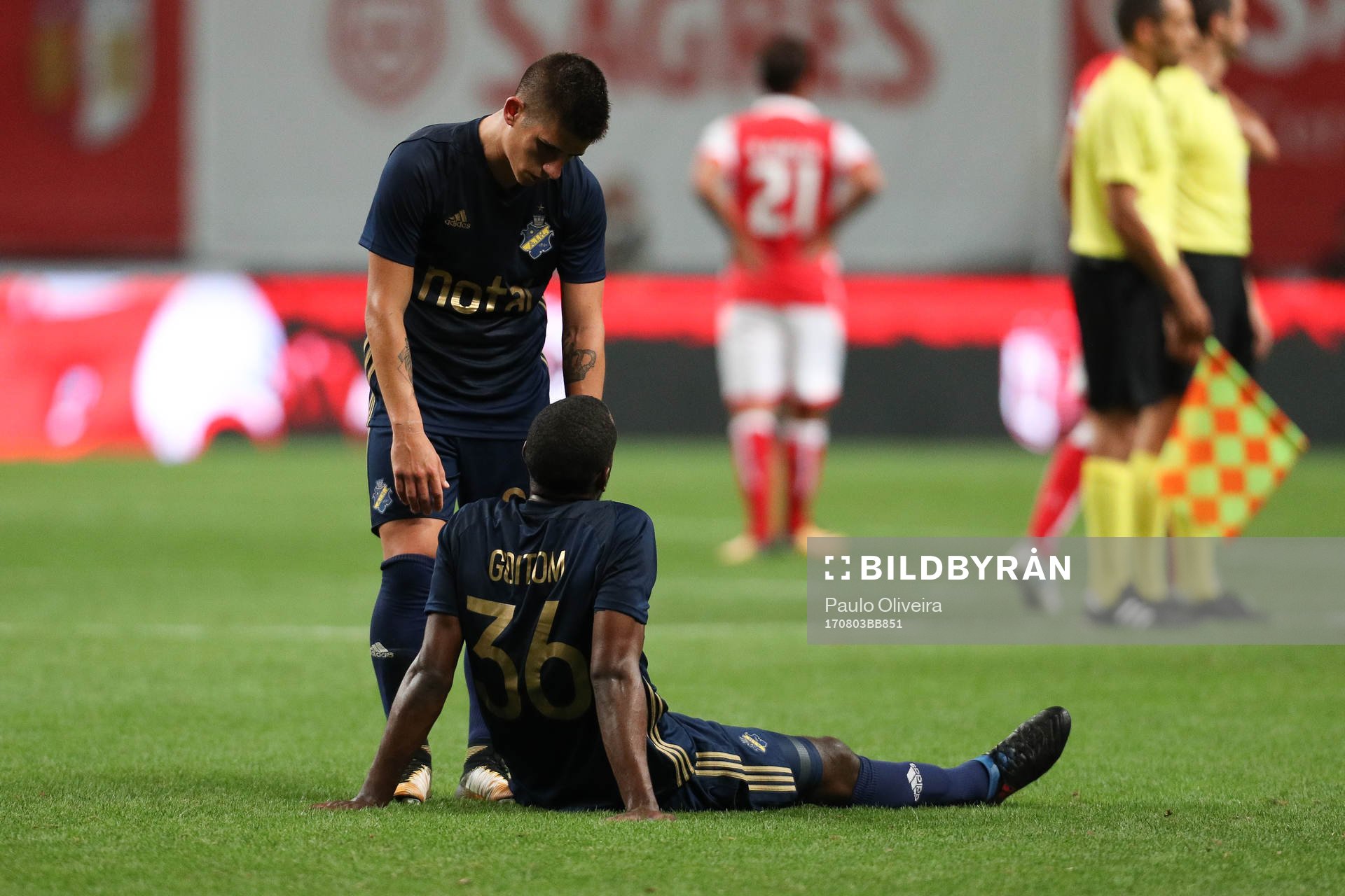 Henok Goitom forward of AIK reacts
