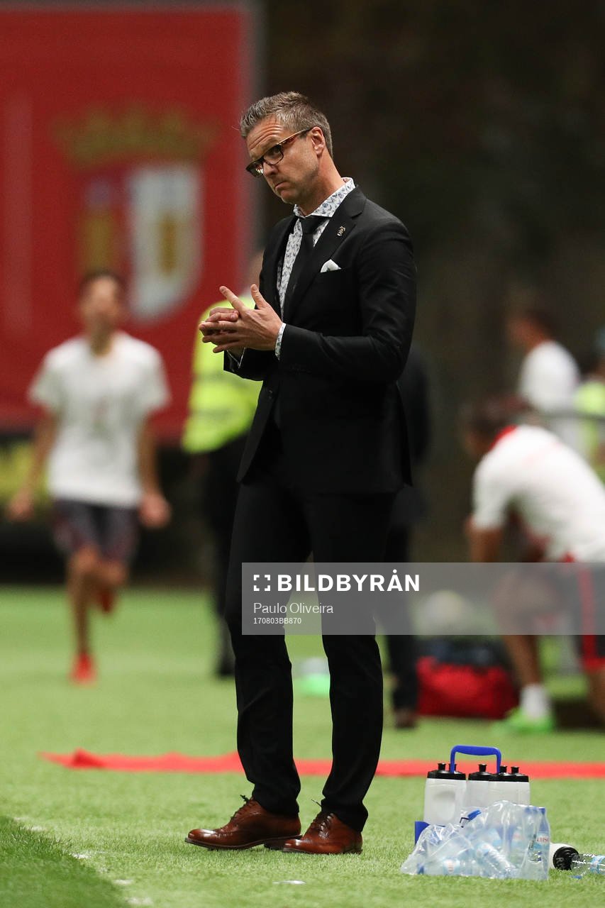 Rikard Norling coach of AIK reacts