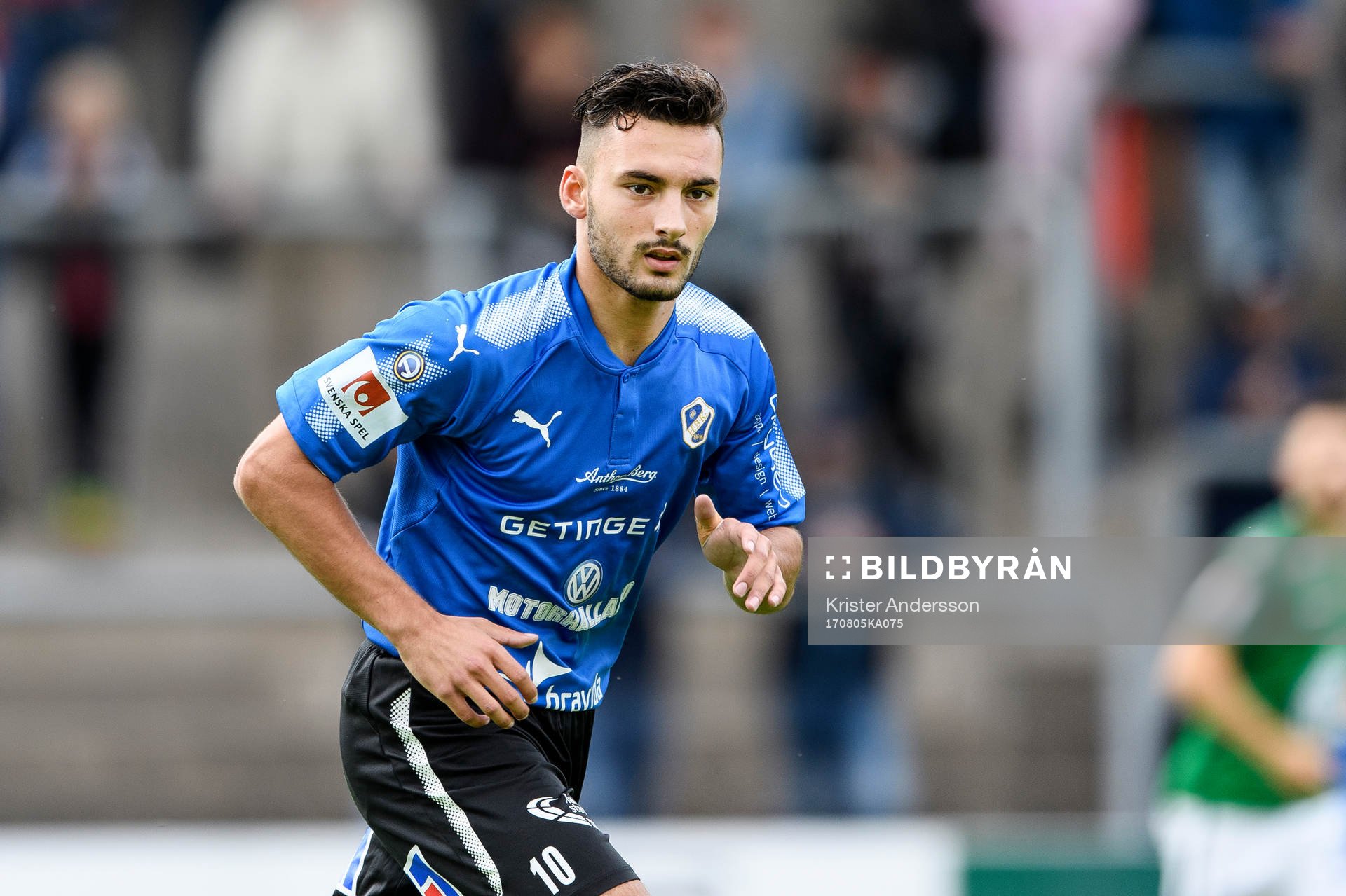 Halmstads Sead Haksabanovic under fotbollsmatchen i Allsvenskan mellan Halmstad och Jönköping den 5 augusti 2017 i Halmstad.
