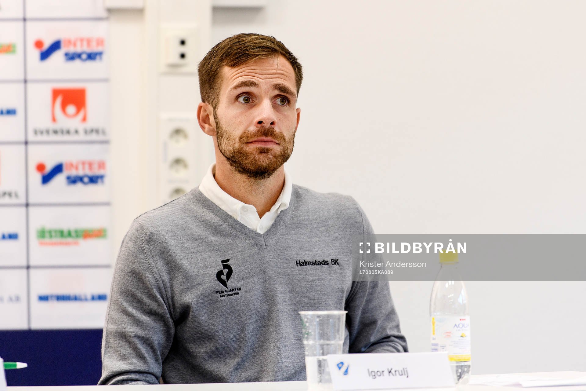 Halmstads tränare Igor Krulj på presskonferensen