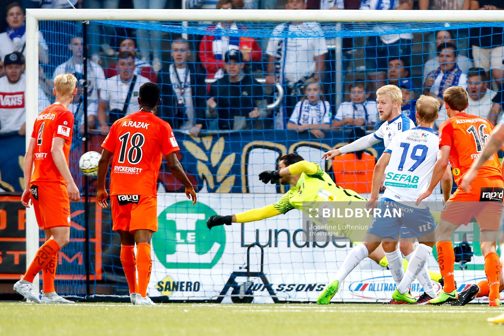 Norrköpings Sebastian Andersson gör 1-0
