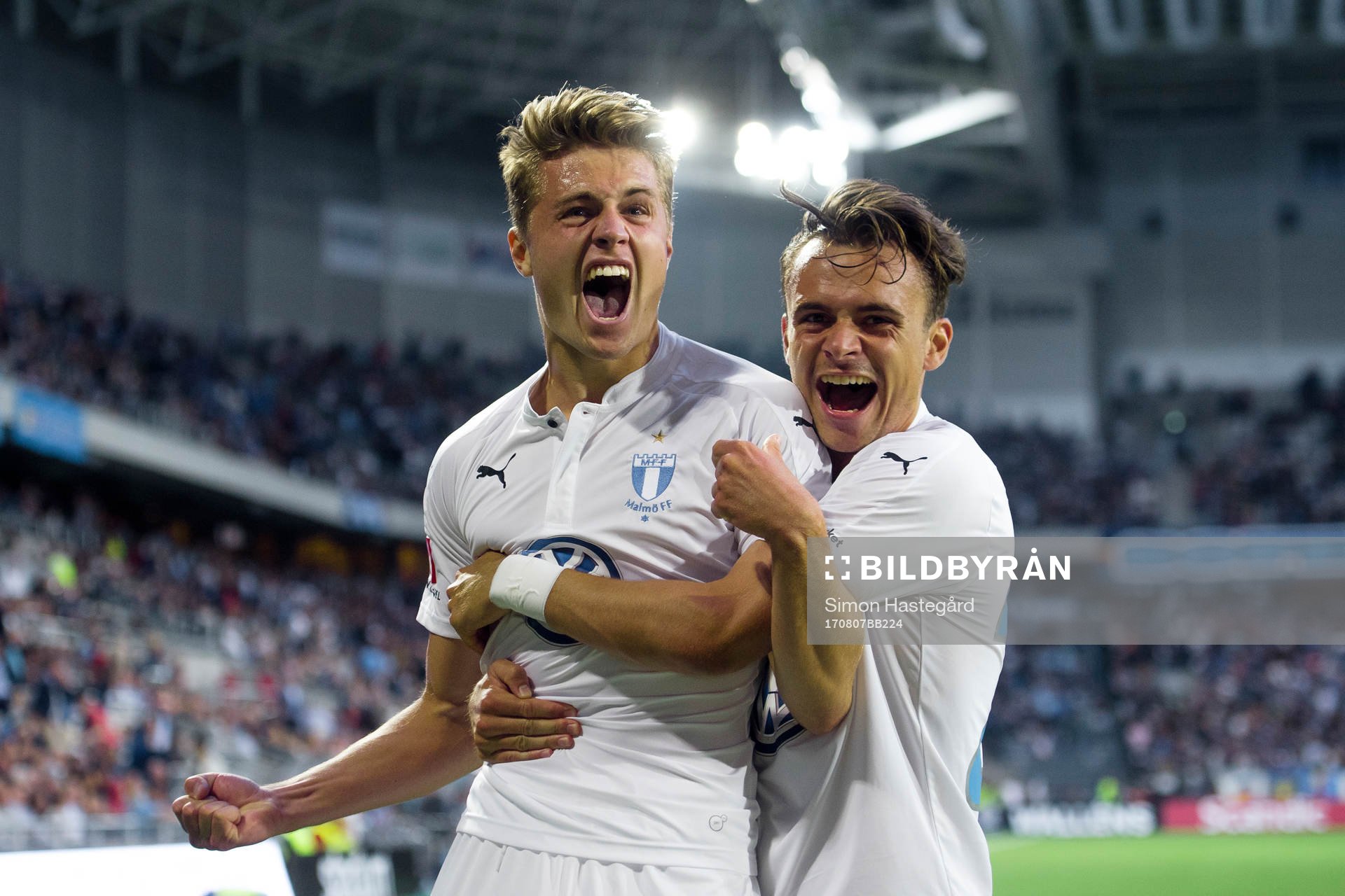 Malmö FFs Mattias Svanberg och Andreas Vindheim jublar