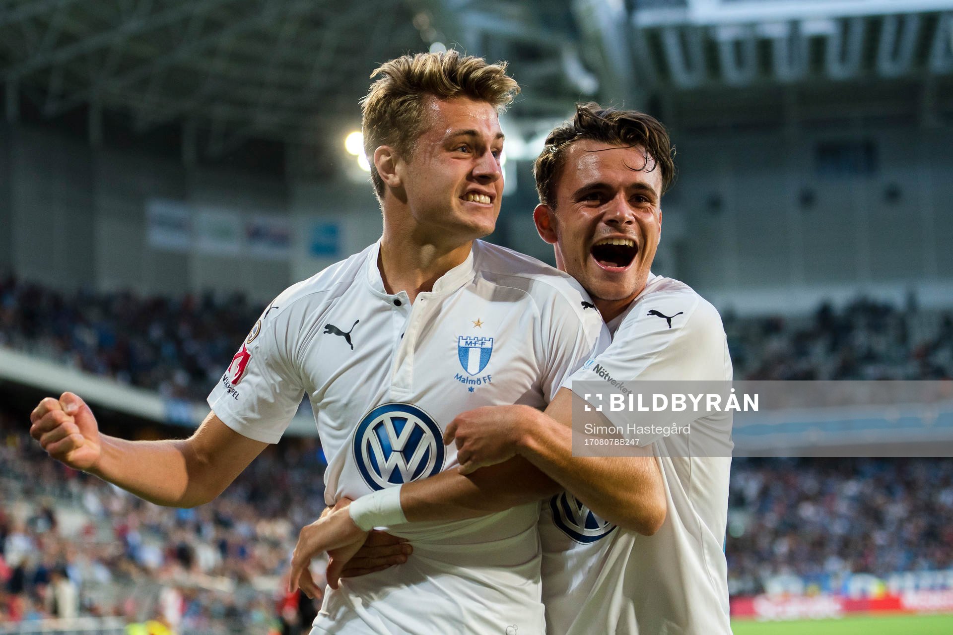 Malmö FFs Mattias Svanberg och Andreas Vindheim jublar