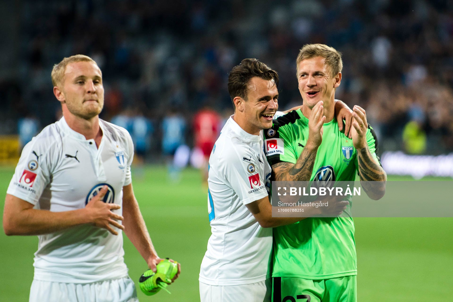 Malmö FFs Franz Brorsson , Andreas Vindheim och målvakt