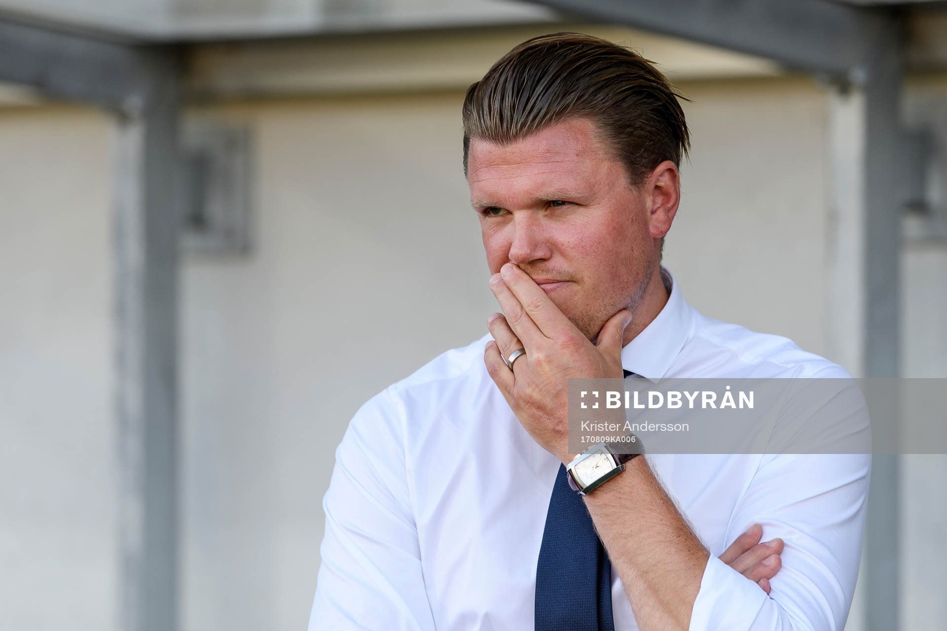 Värnamos tränare Christian Järdler före fotbollsmatchen