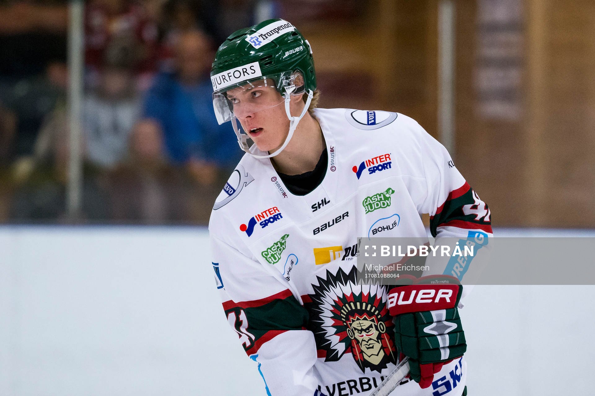 Frölundas Jakob Stenqvist på värmningen innan en