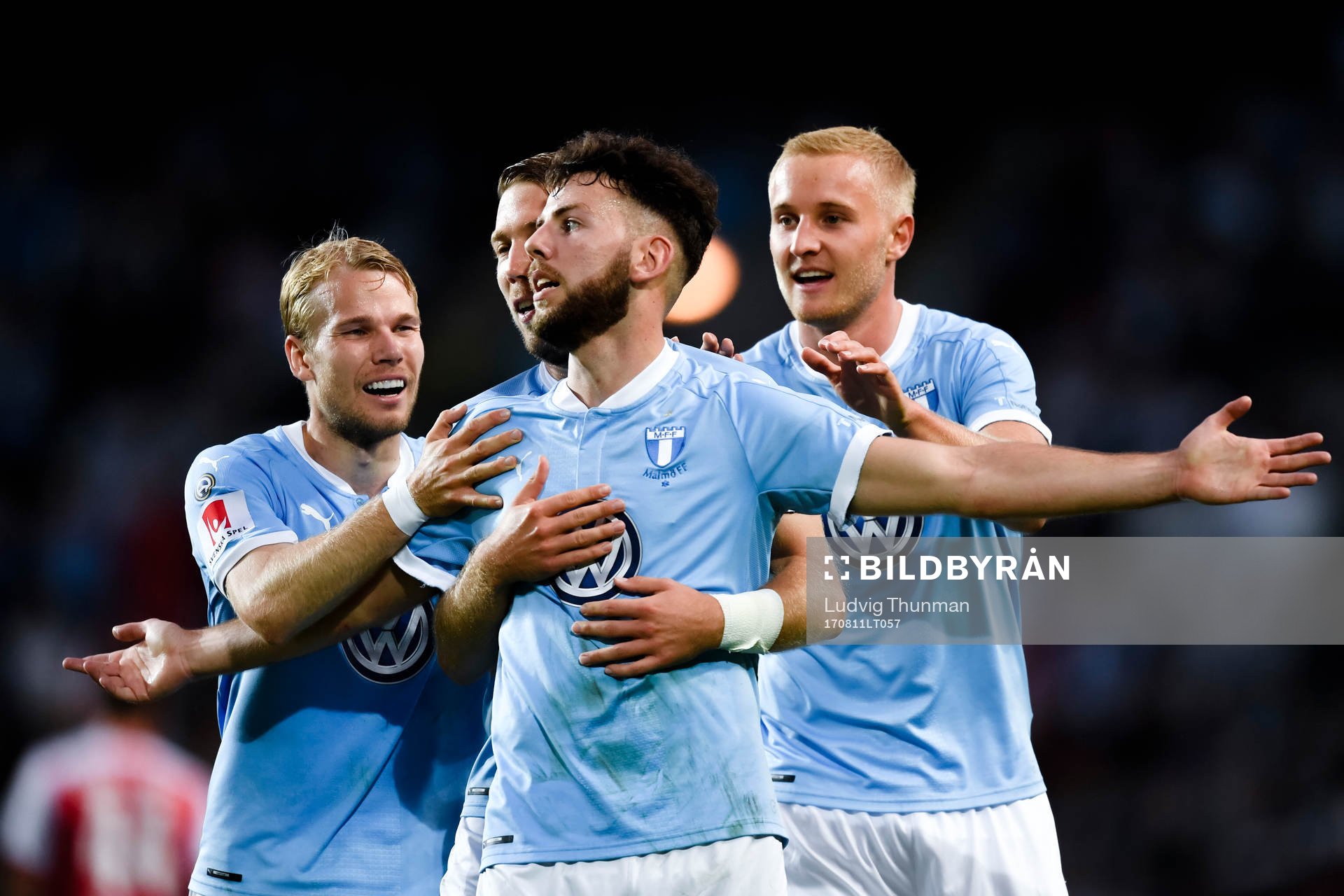 Malmö FFs Oscar Lewicki , Anton Tinnerholm och Franz
