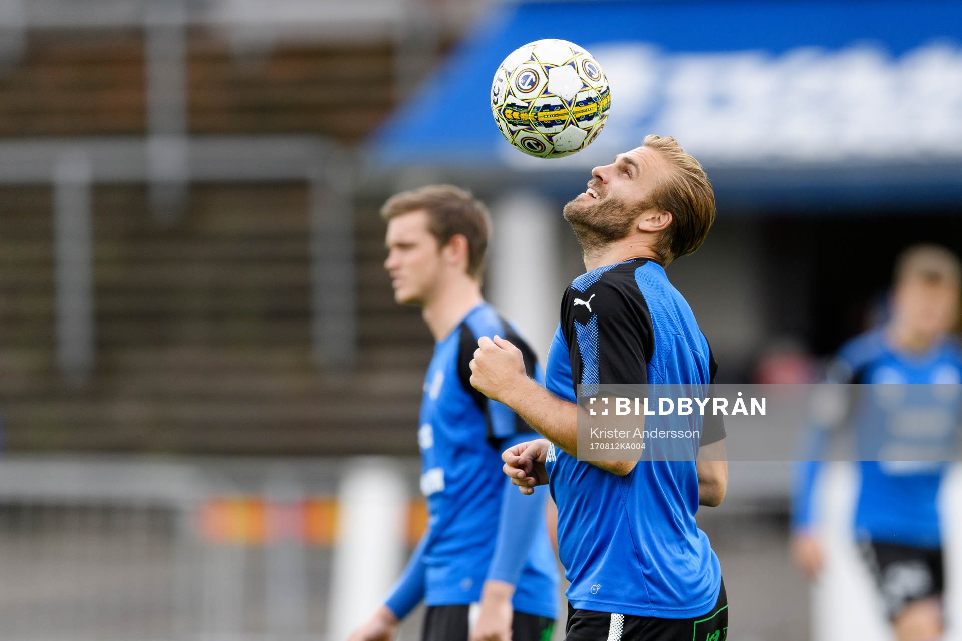 Halmstads Jesper Westerberg före fotbollsmatchen i Allsvenskan mellan Halmstad och Sirius den 12 augusti 2017 i Halmstad.
