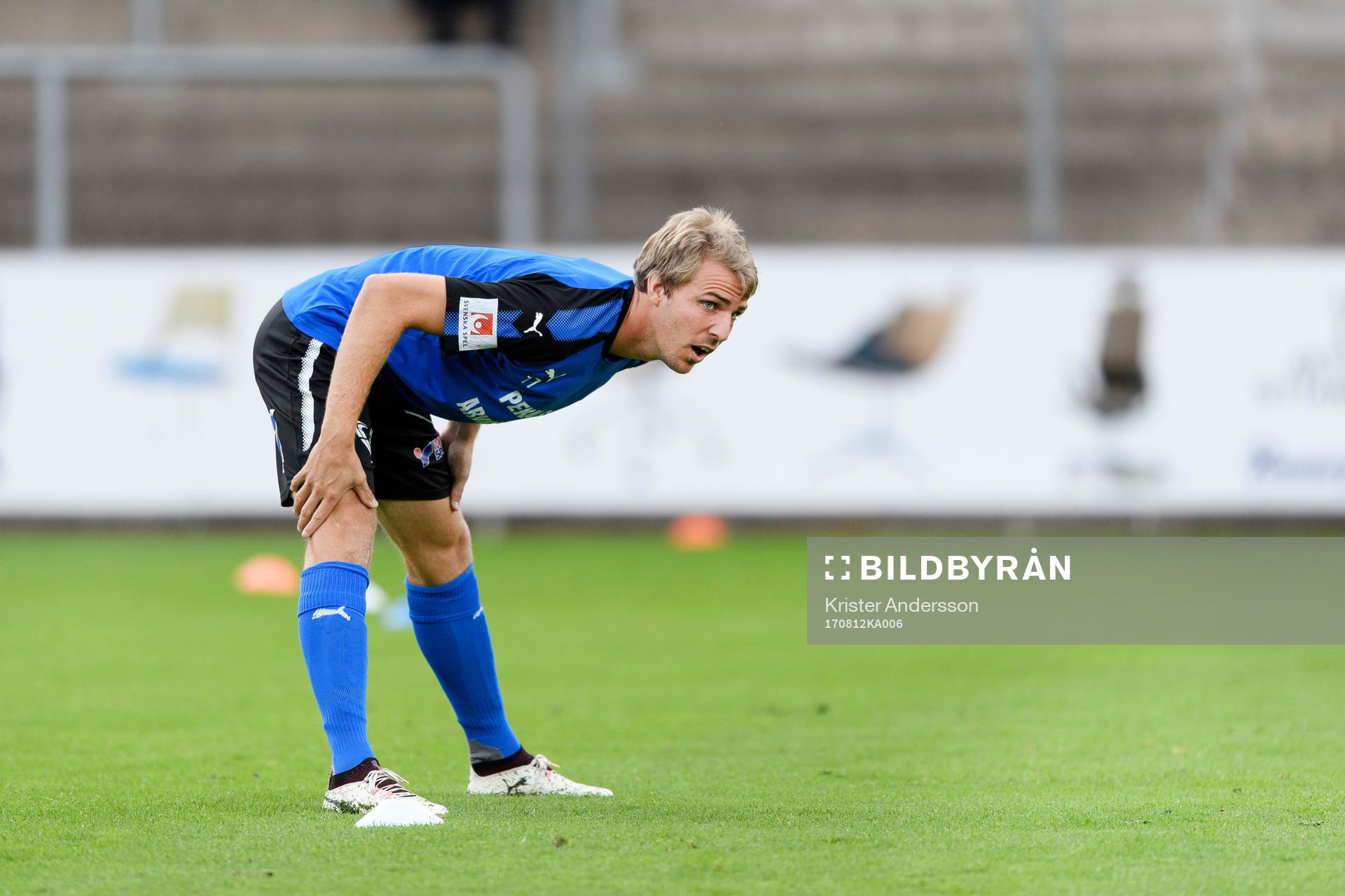 Halmstads Johan Oremo före fotbollsmatchen i Allsvenskan