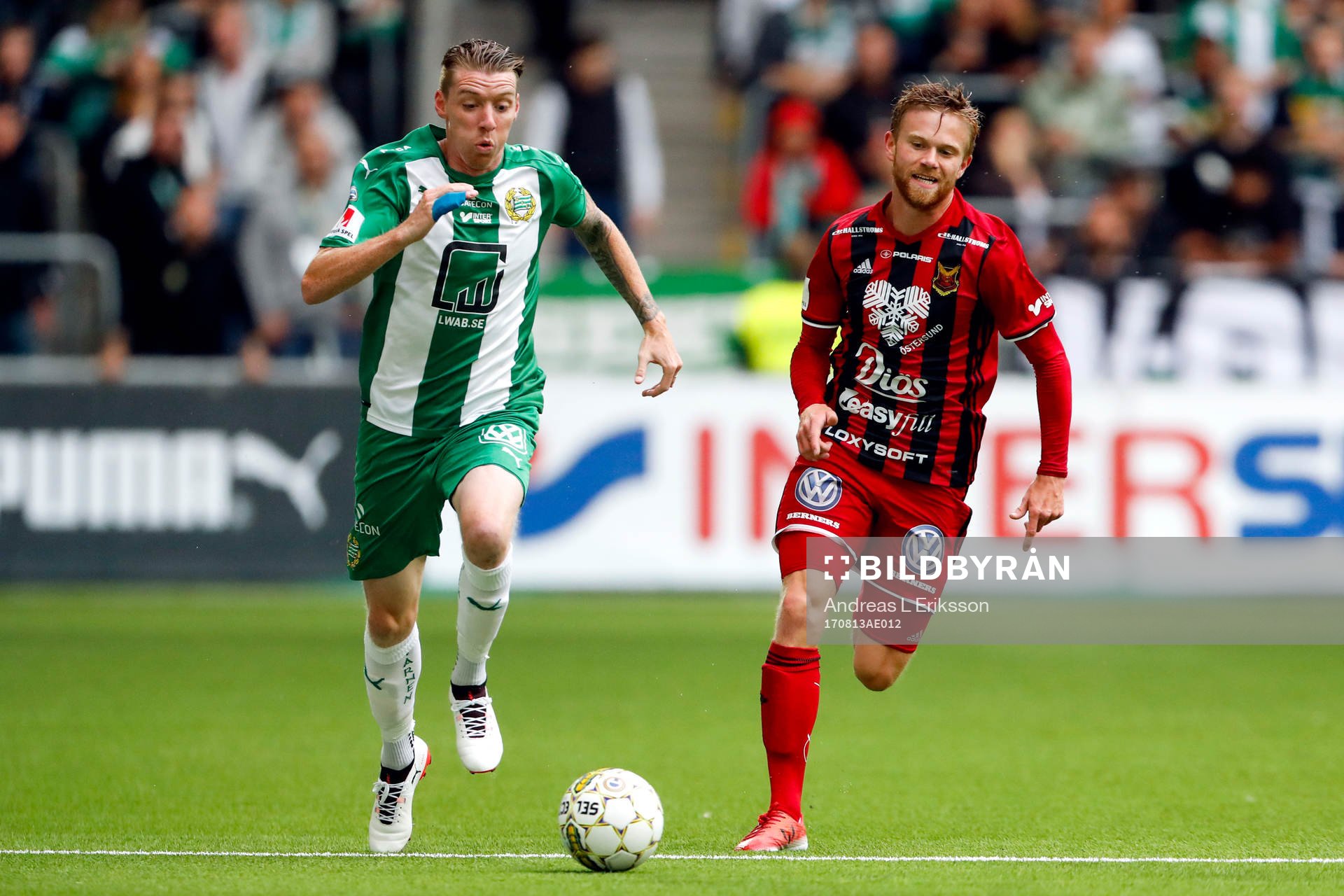 Hammarbys Birkir Már Saevarsson och Östersunds Dennis