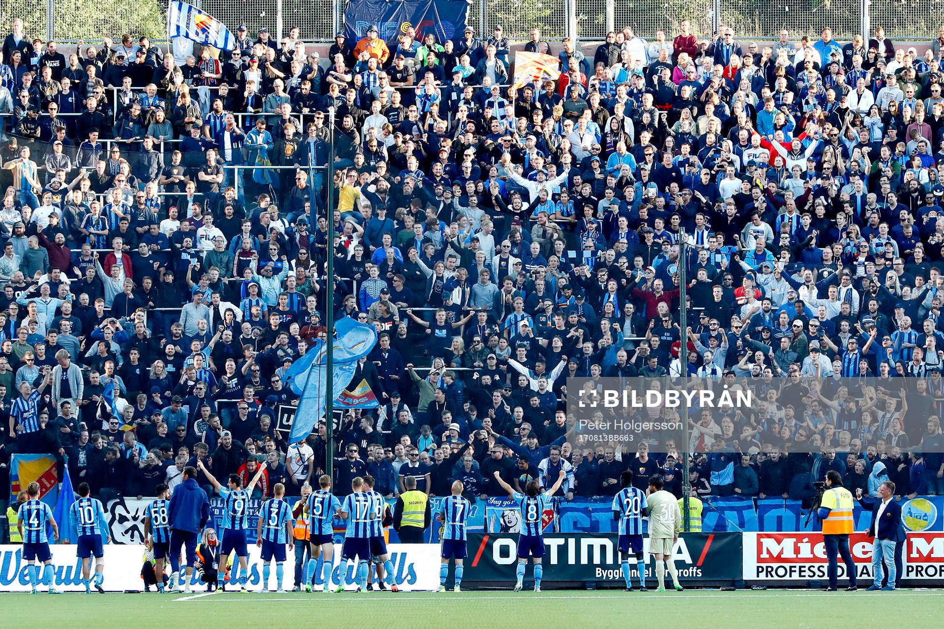 Djurgårdens spelare jublar med fansen