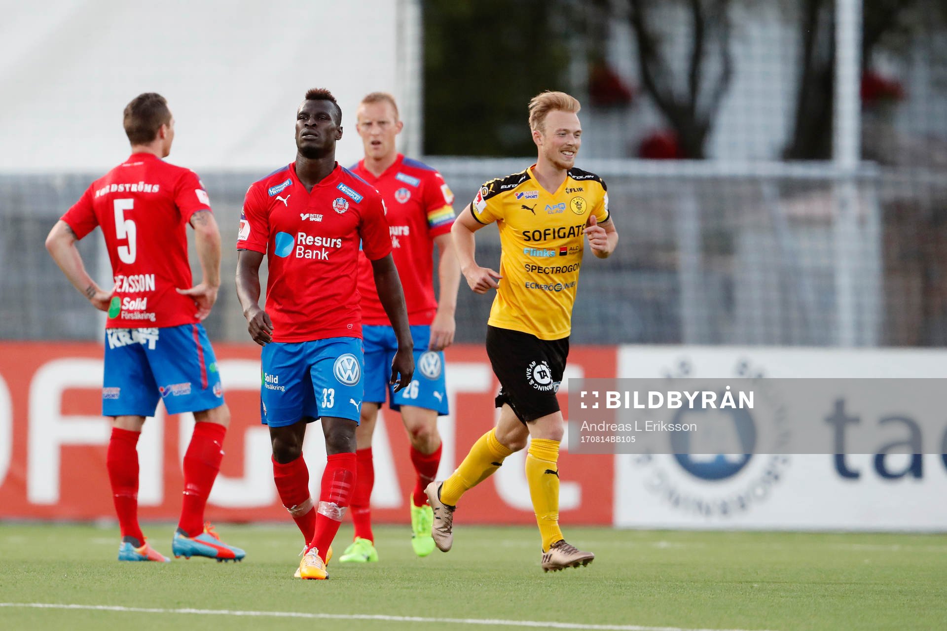 Helsingborgs Johan Persson, Edwin Gyimah och Peter Larsson