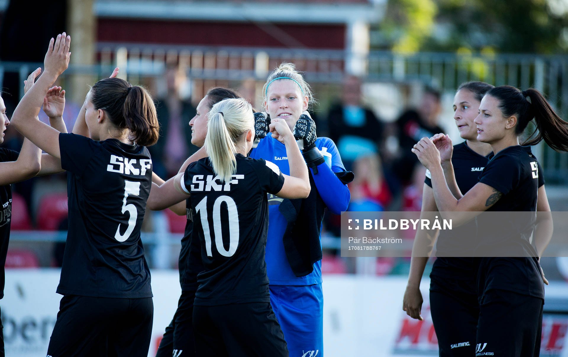 Göteborgs danska landslagsmålvakt Line Johansen debuterade för sitt lag under fotbollsmatchen i damallsvenskan mellan Piteå och Kopparbergs/Göteborg den 17 augusti 2018 i Piteå.