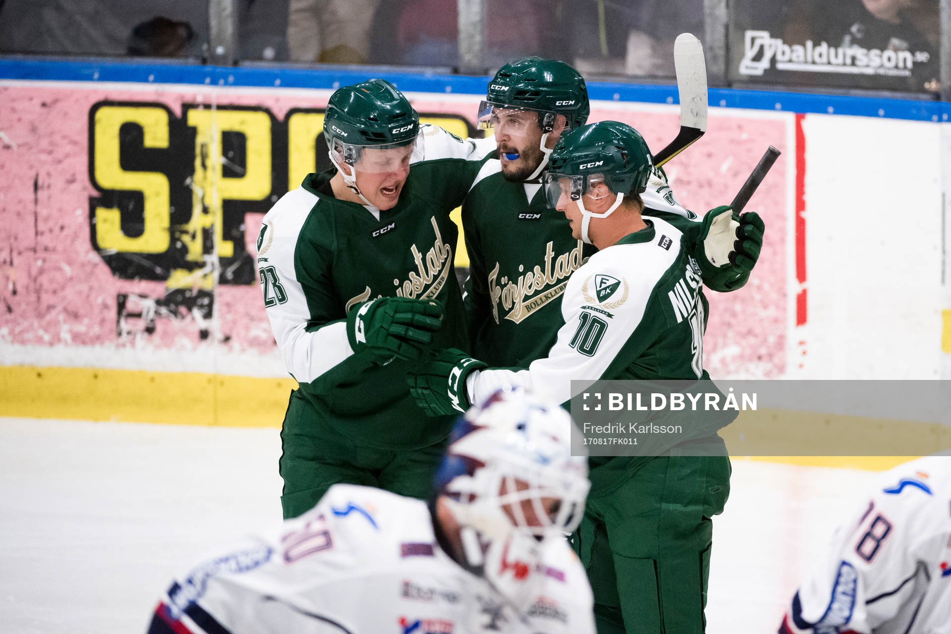 Färjestads Fabian Zetterlund, Jesse Virtanen och Marcus