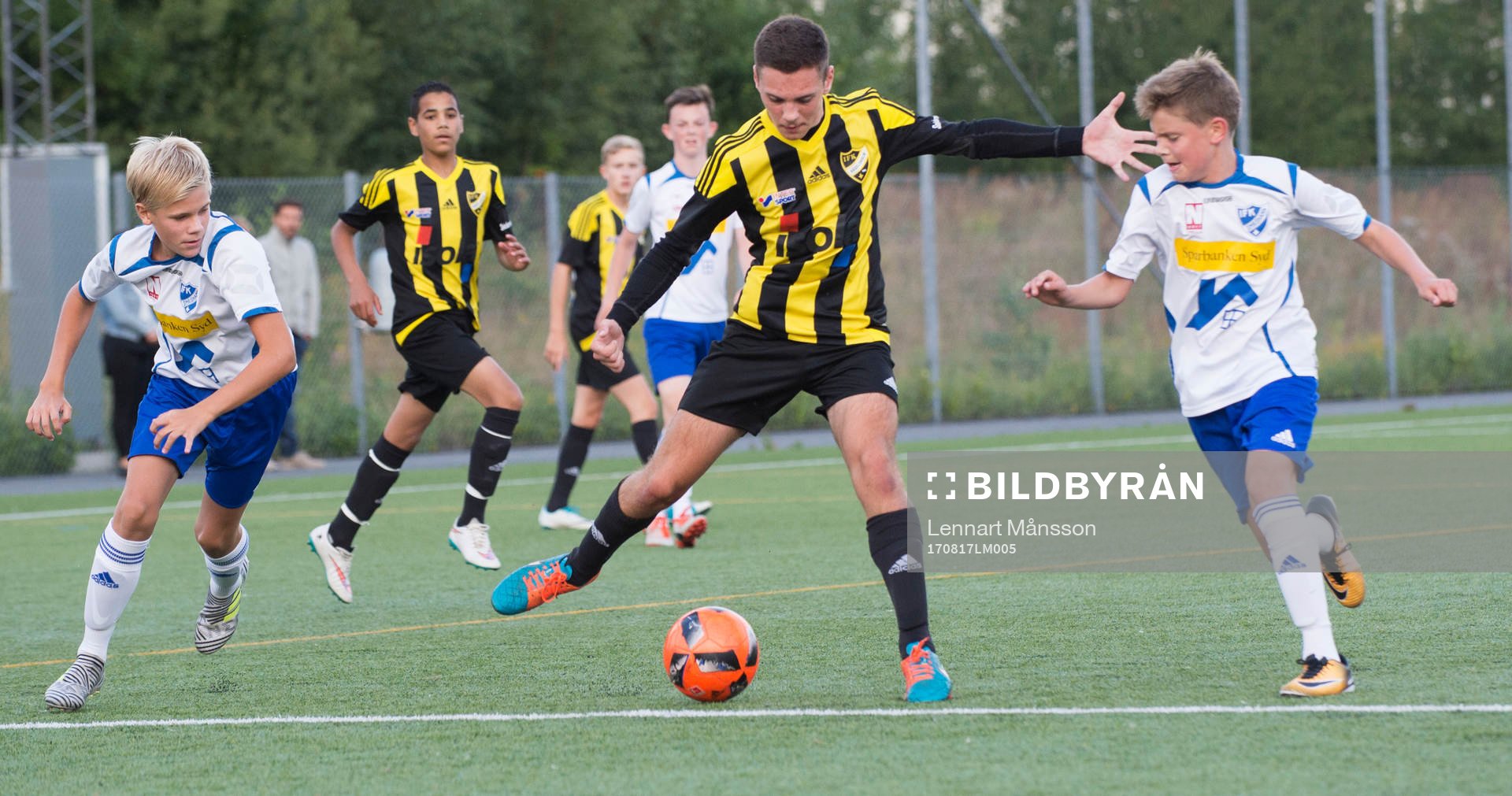  i matchen för pojkar födda 2003 mellan IFK Hässleholm och IFK Simrishamn i Hässleholm 17 augusti 2017.  