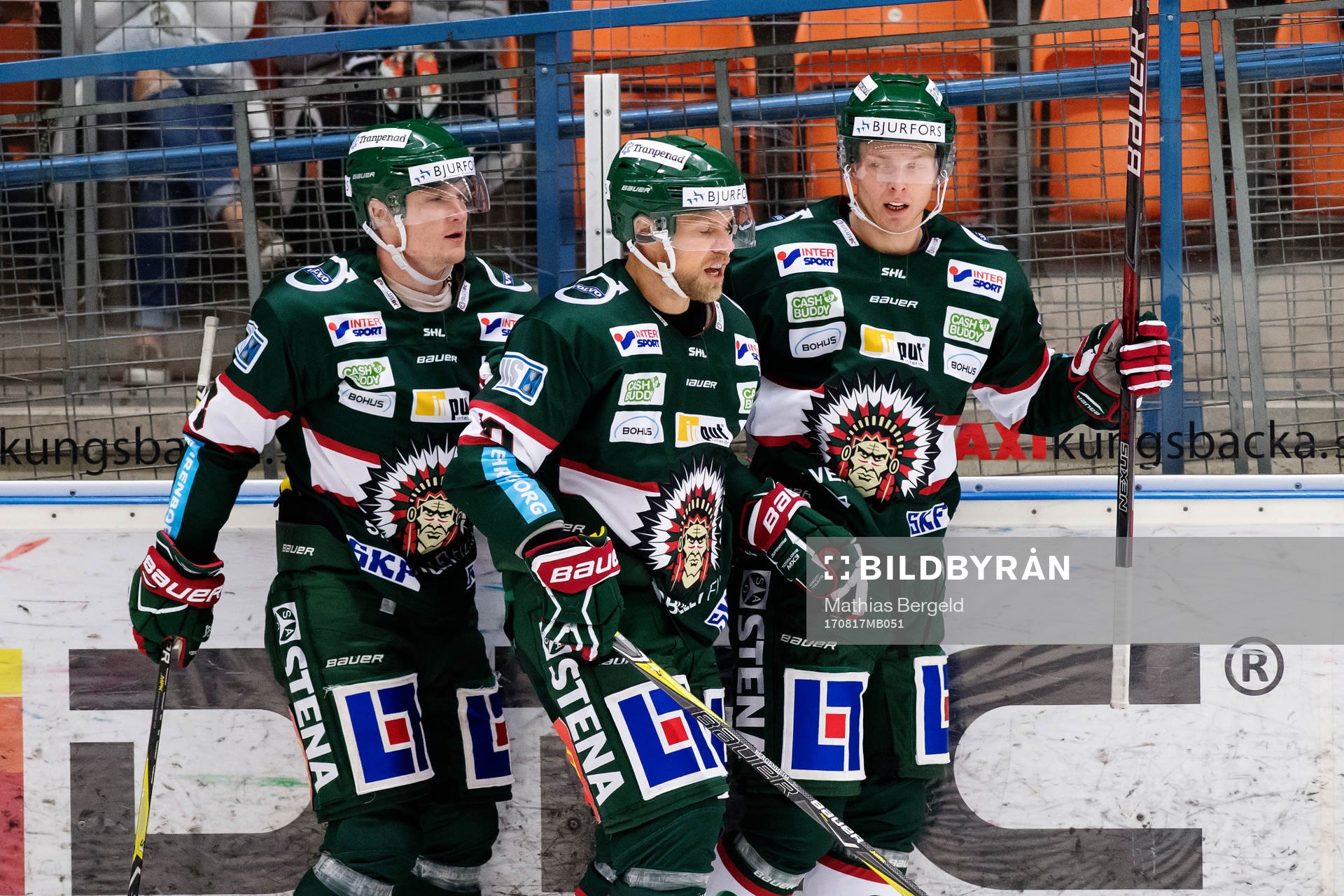 Frölundas Carl Grundström och Sean Bergenheim jublar med