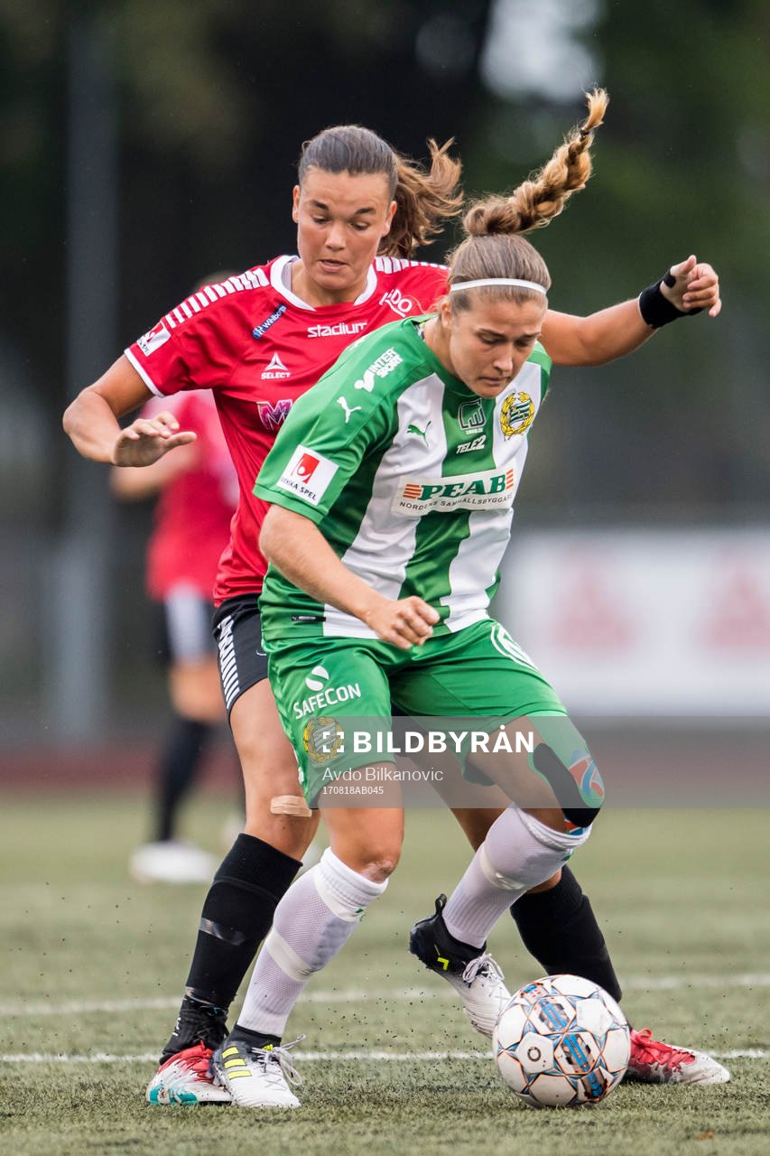 LB07s Anna Welin  och Hammarbys Filippa Angeldal