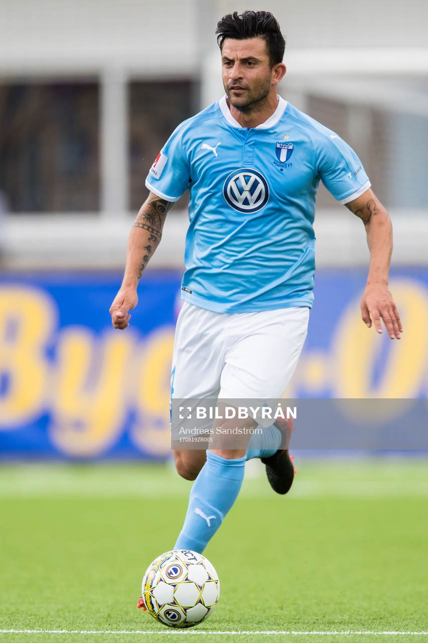 Malmö FFs Behrang Safari under fotbollsmatchen i Allsvenskan mellan AFC Eskilstuna och Malmö den 19 Augusti 2017 i Eskilstuna. 