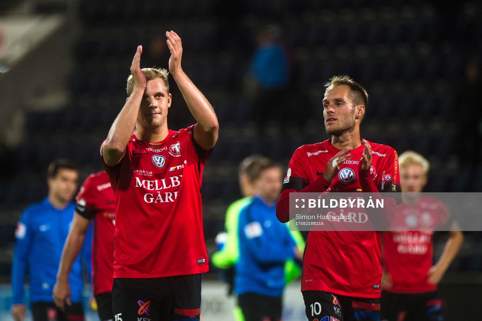 Trelleborgs Erik Andersson och Zoran Jovanovic jublar