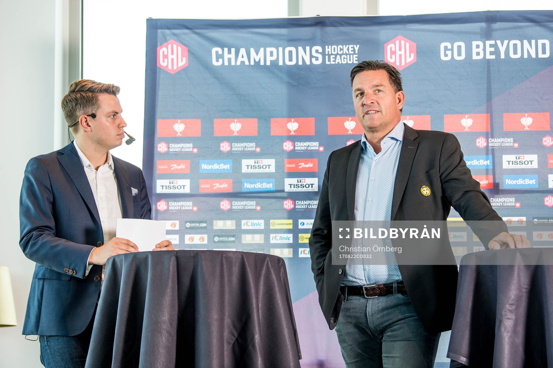 Konferencieren Christian Winnberg och Brynäs IFs Stefan