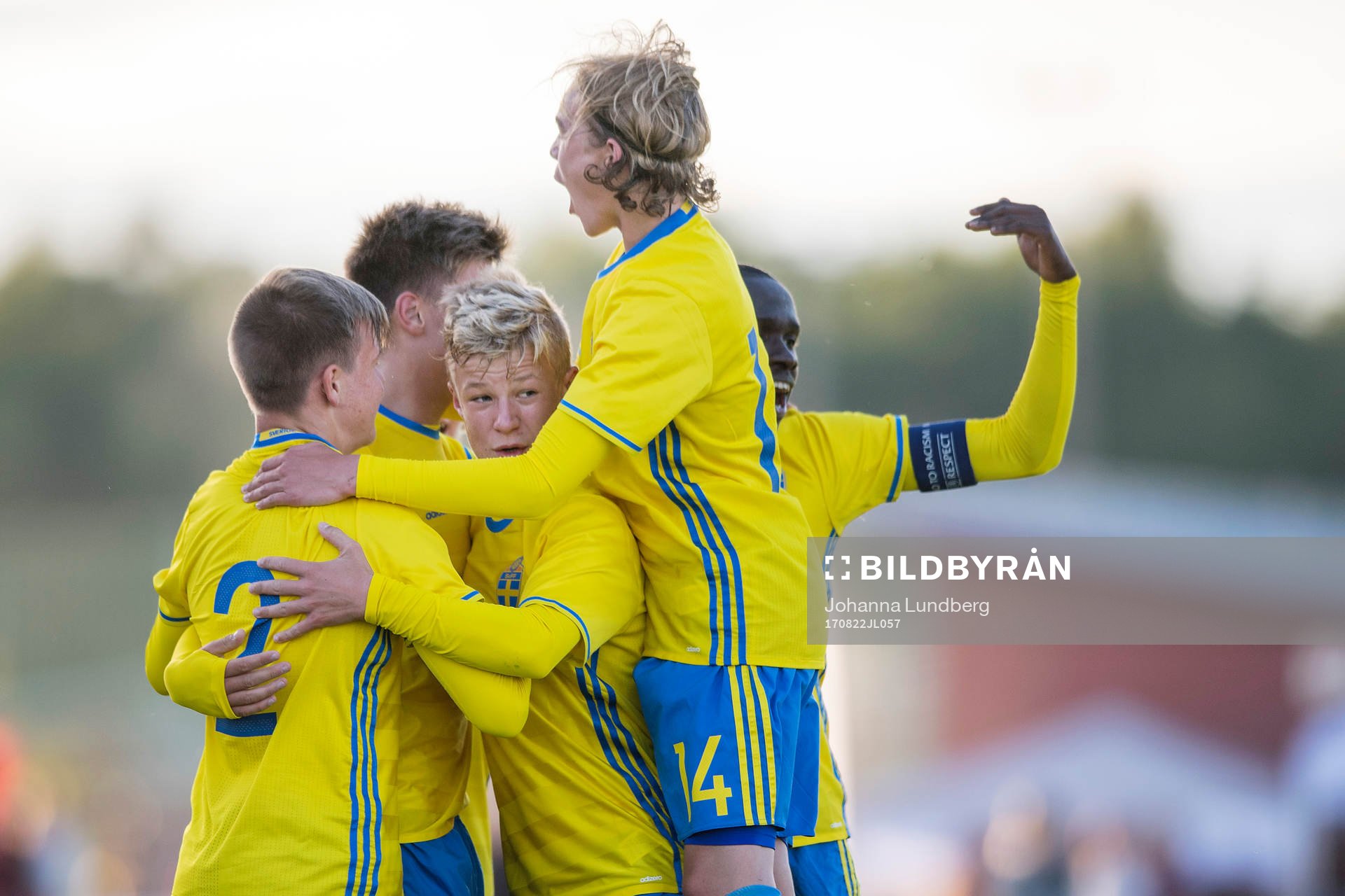 Sveriges spelare jublar