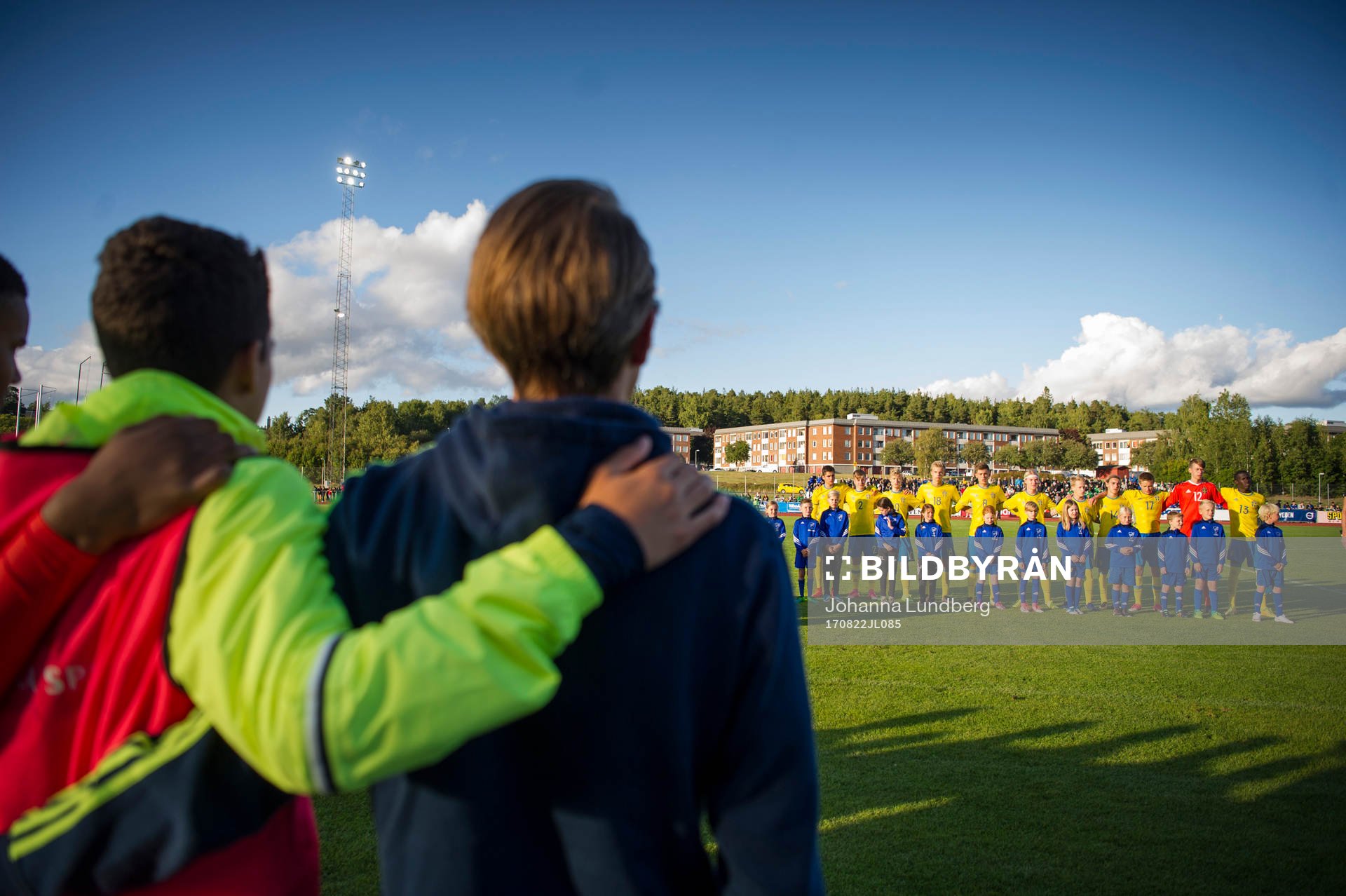 Sveriges spelare står uppställda