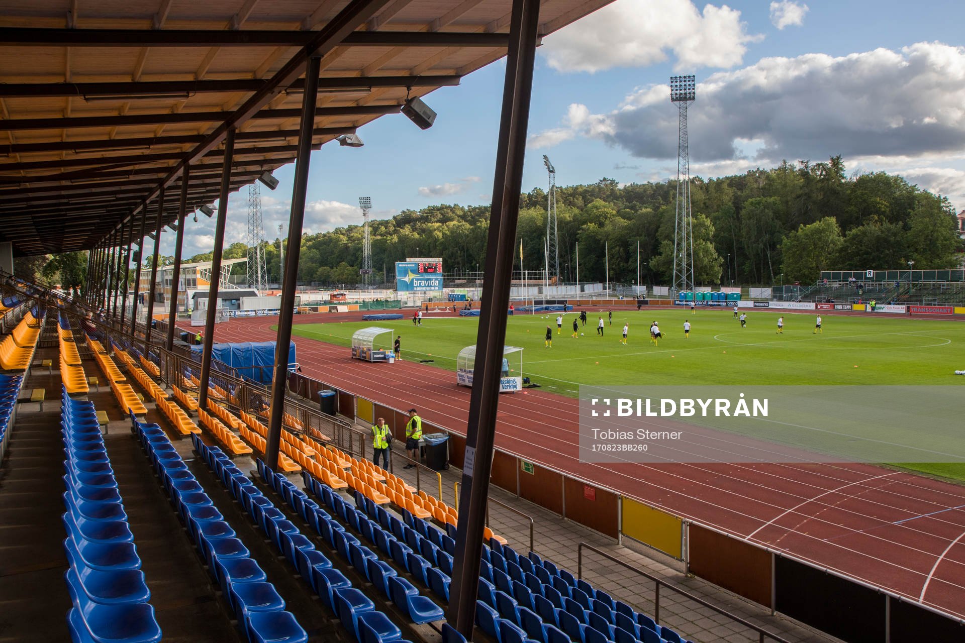 Vy över Studenternas IP innan fotbollsmatchen i Svenska