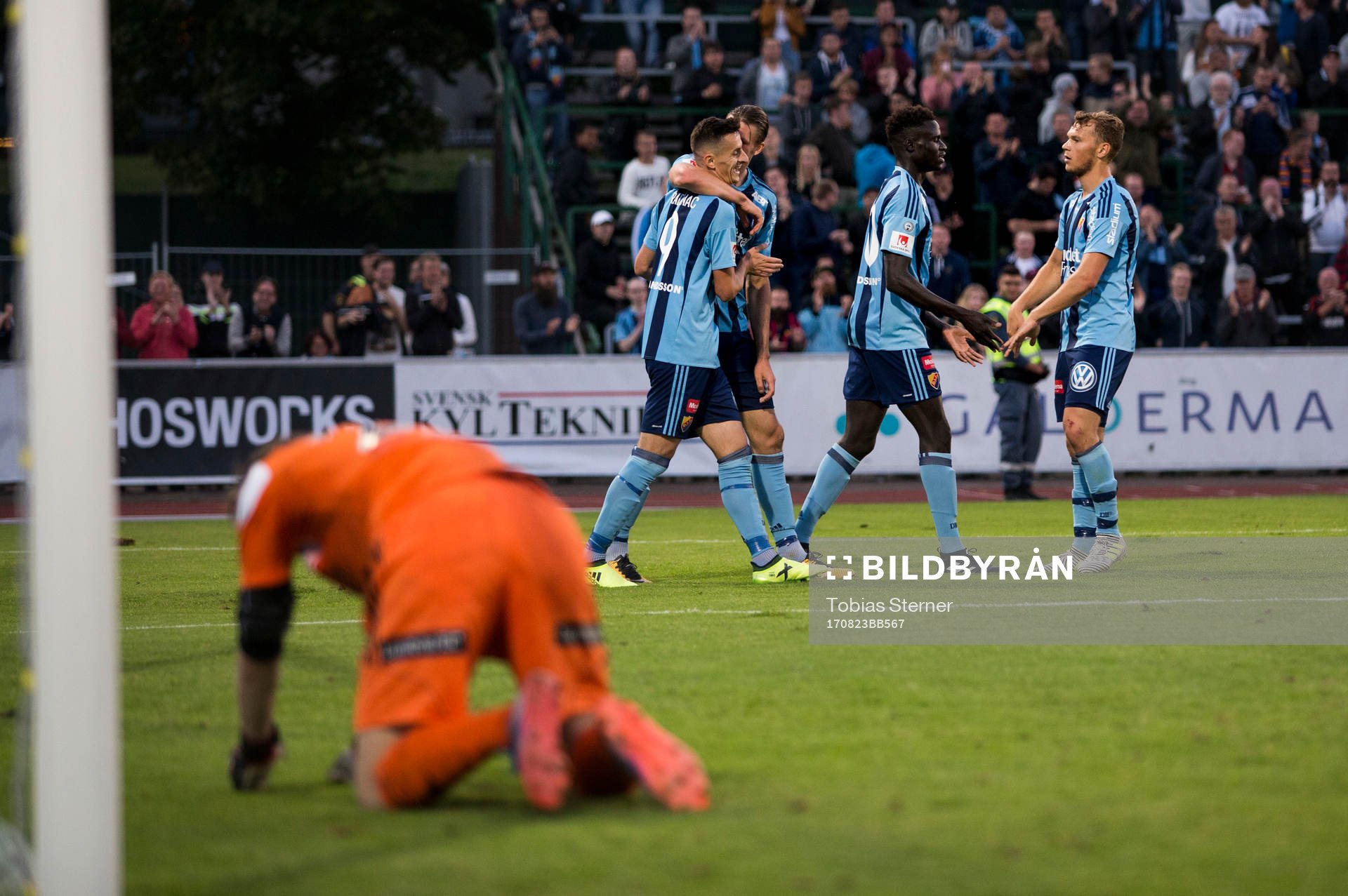 Djurgården firar Julian Kristoffersen mål