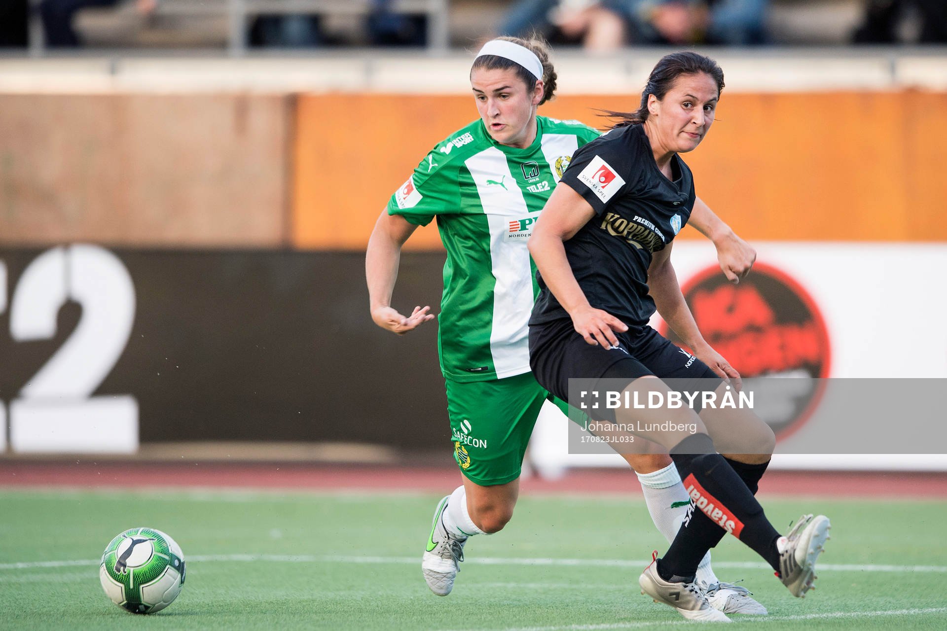 Hammarbys Murielle Tiernan  och Göteborgs Taylor Leach