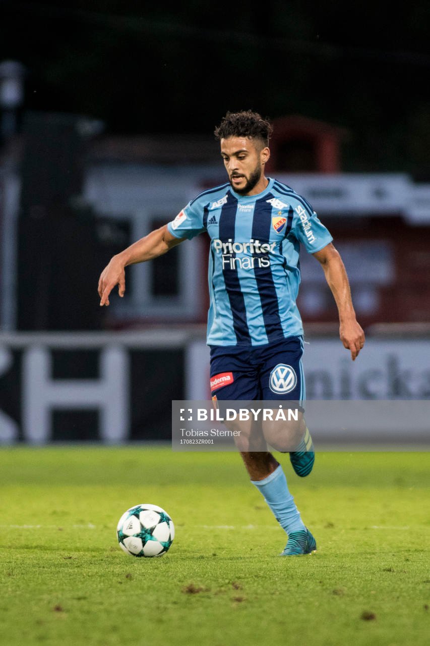 Djurgårdens Othman El Kabir under fotbollsmatchen i Svenska cupen mellan Gamla Upsala och Djurgården den 23 augusti 2017 i Uppsala.