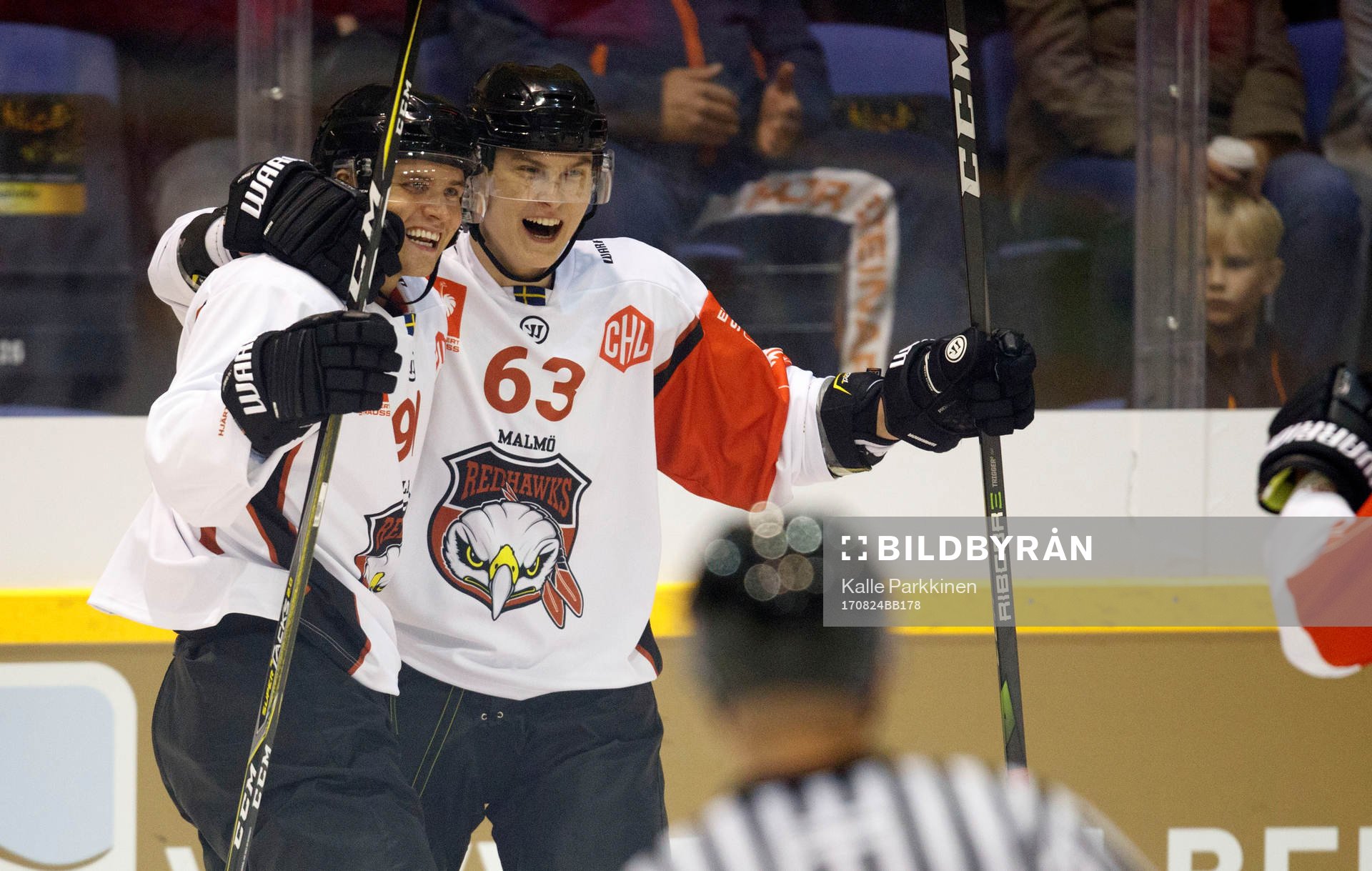 Max Görtz (L), and Fredrik Händemark a Malmö Redhawks